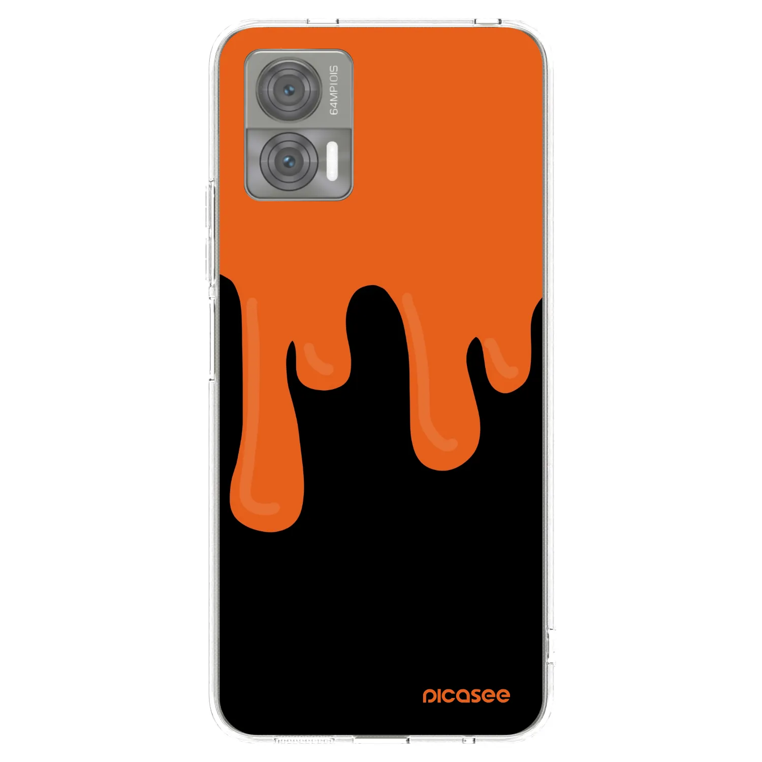 Picasee silikonový průhledný obal pro Motorola Edge 30 Neo - Orange spooky