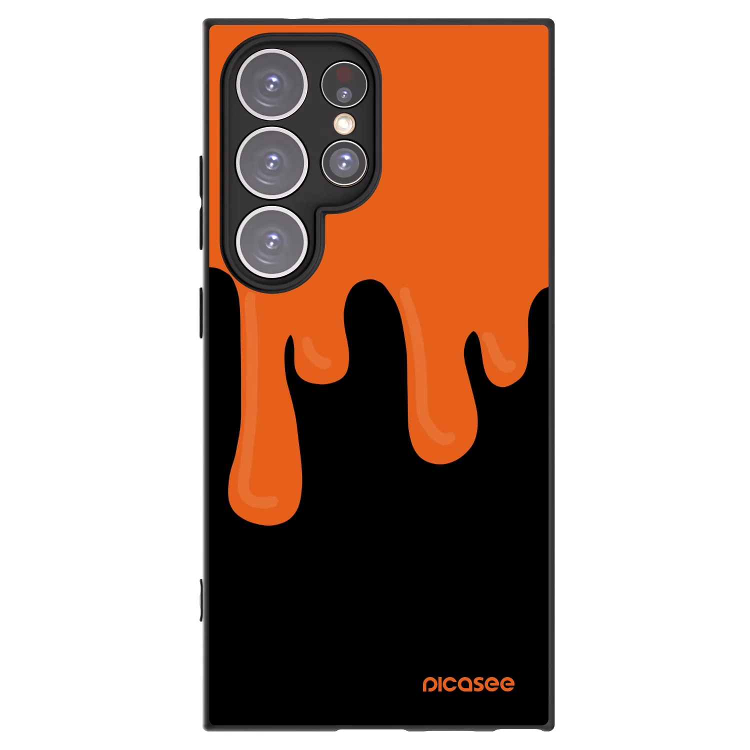Picasee silikonový černý obal pro Samsung Galaxy S24 Ultra S928B 5G - Orange spooky