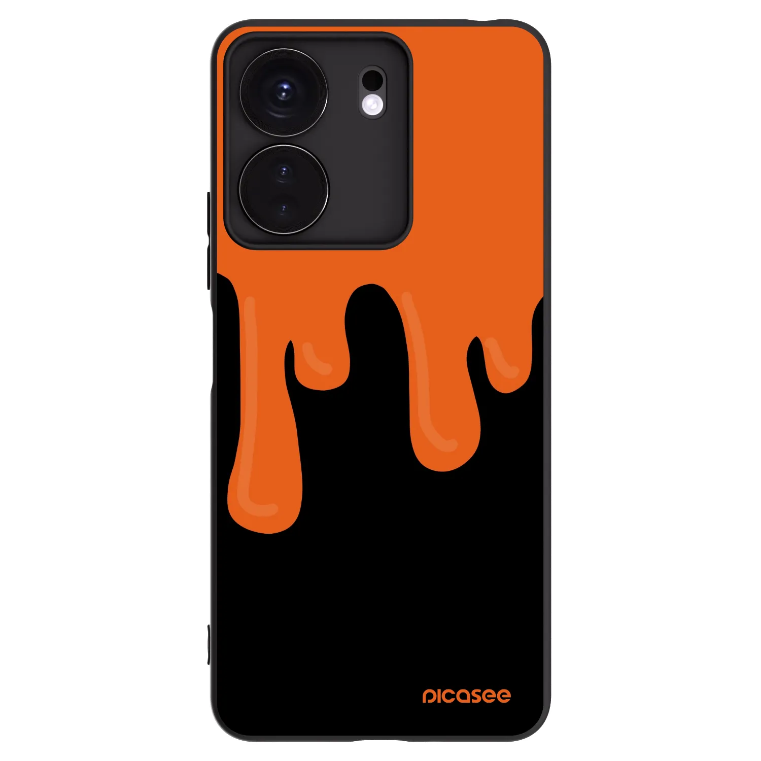 Picasee silikonový černý obal pro Xiaomi Redmi 13C 4G - Orange spooky