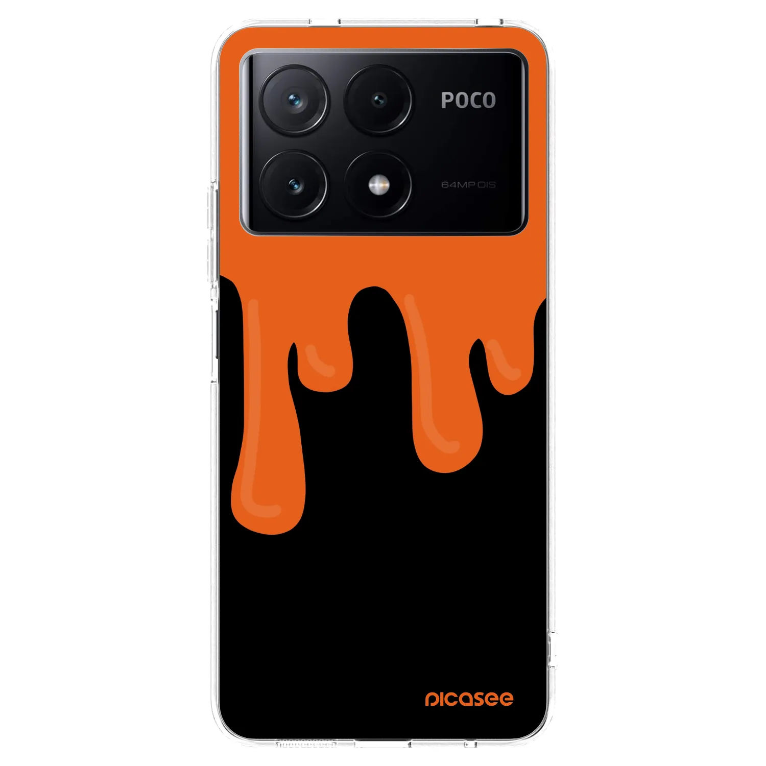 Picasee silikonový průhledný obal pro Xiaomi Poco X6 Pro - Orange spooky