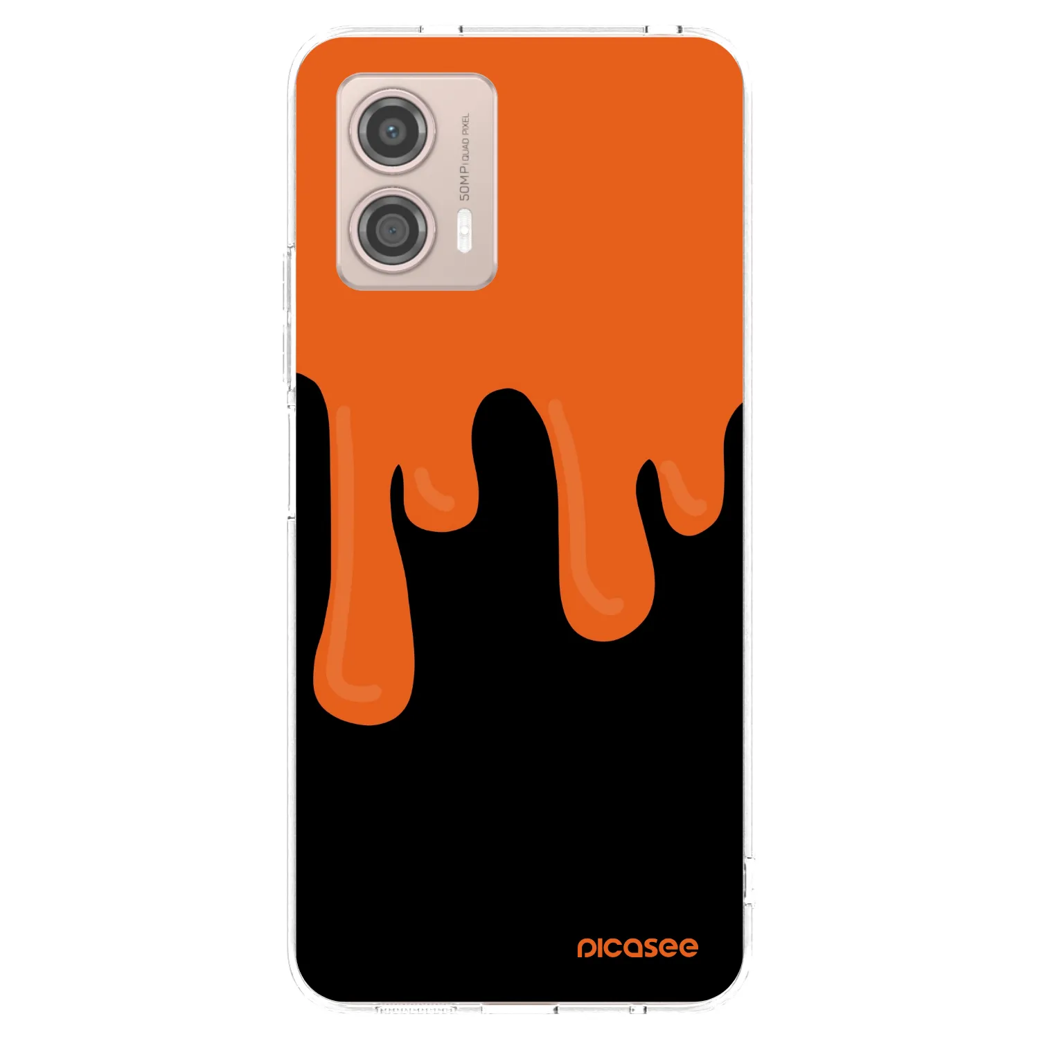 Picasee silikonový průhledný obal pro Motorola Moto G53 5G - Orange spooky