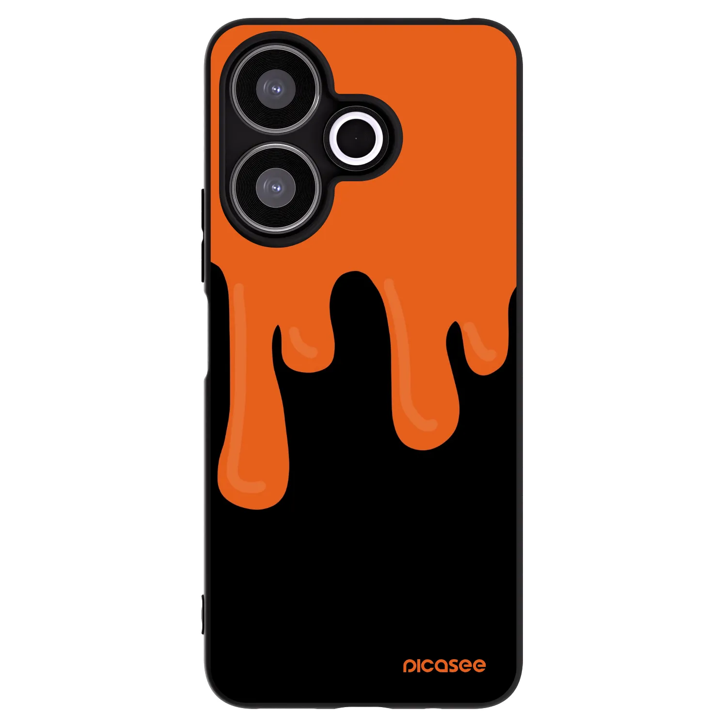 Picasee silikonový černý obal pro Xiaomi Redmi 13 4G - Orange spooky