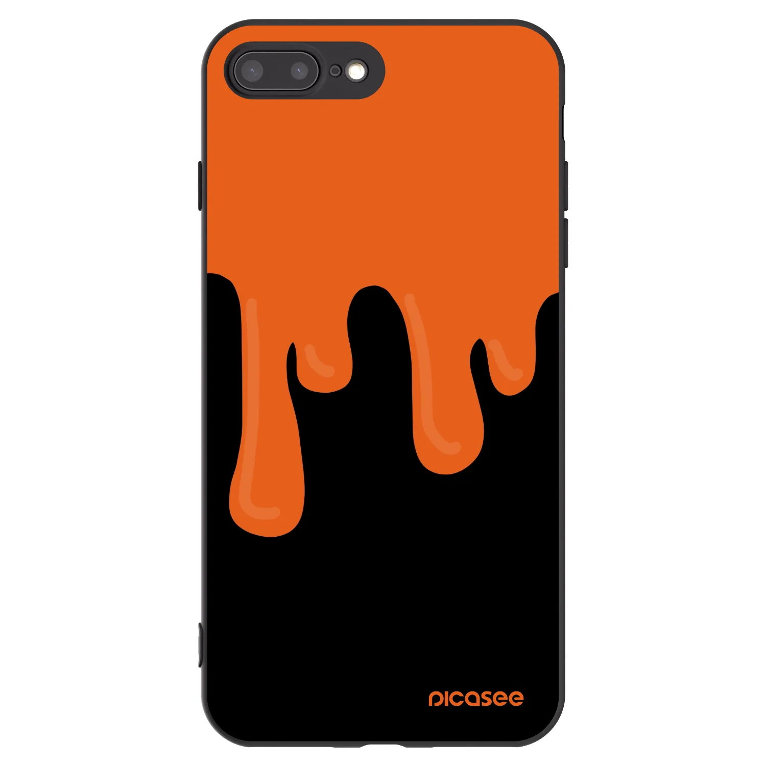 Picasee silikonový černý obal pro Apple iPhone 7 Plus - Orange spooky