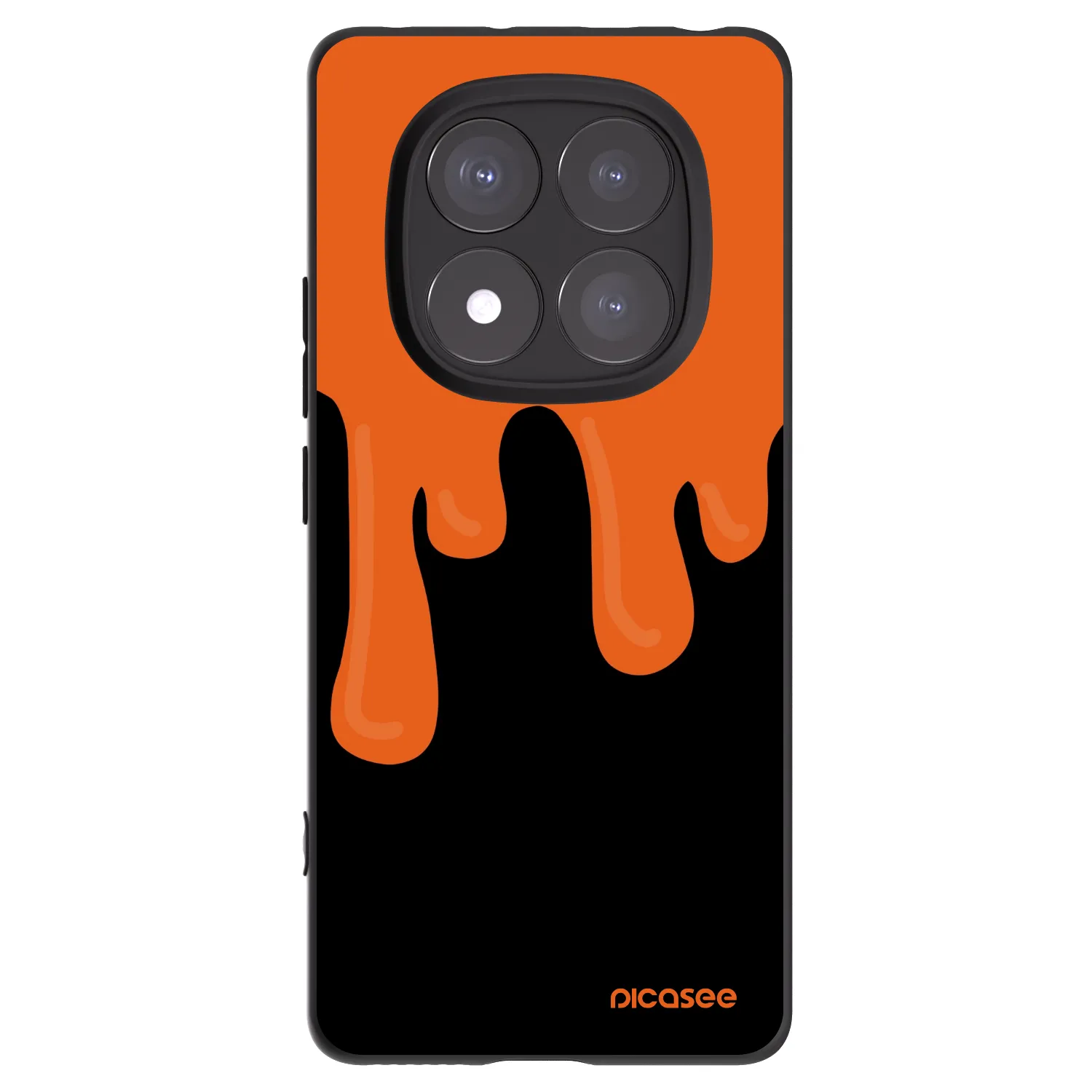 Picasee silikonový černý obal pro Xiaomi Redmi Note 14 Pro+ 5G - Orange spooky