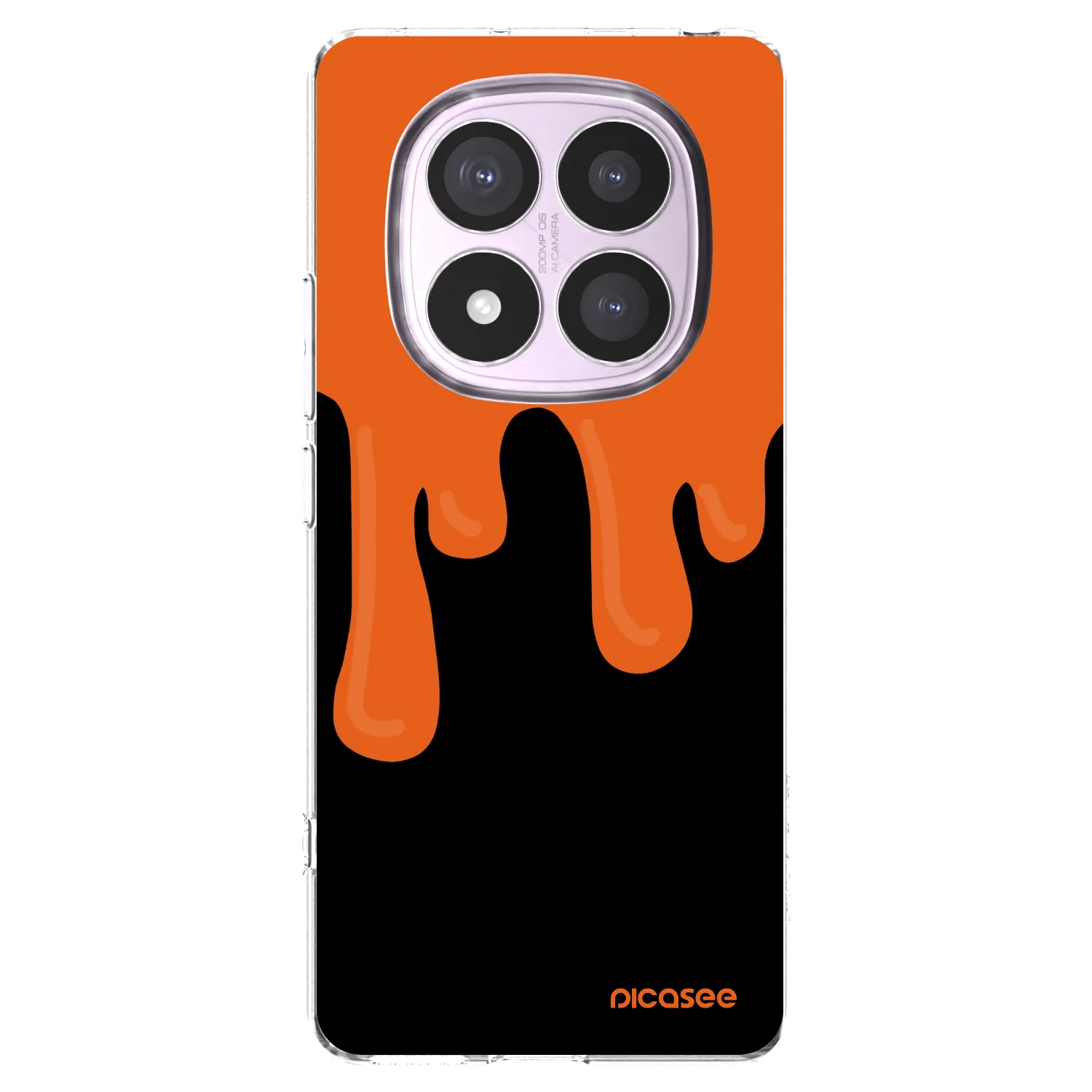 Picasee silikonový průhledný obal pro Xiaomi Redmi Note 14 Pro 5G - Orange spooky