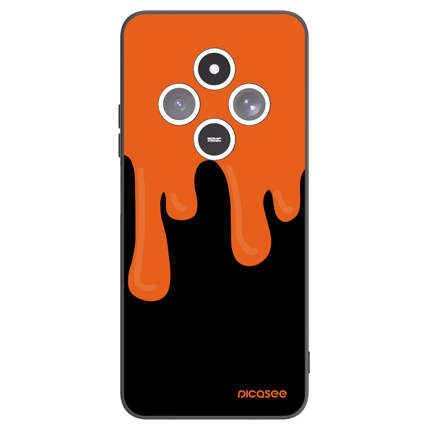 Picasee silikonový černý obal pro Xiaomi Redmi 14C - Orange spooky