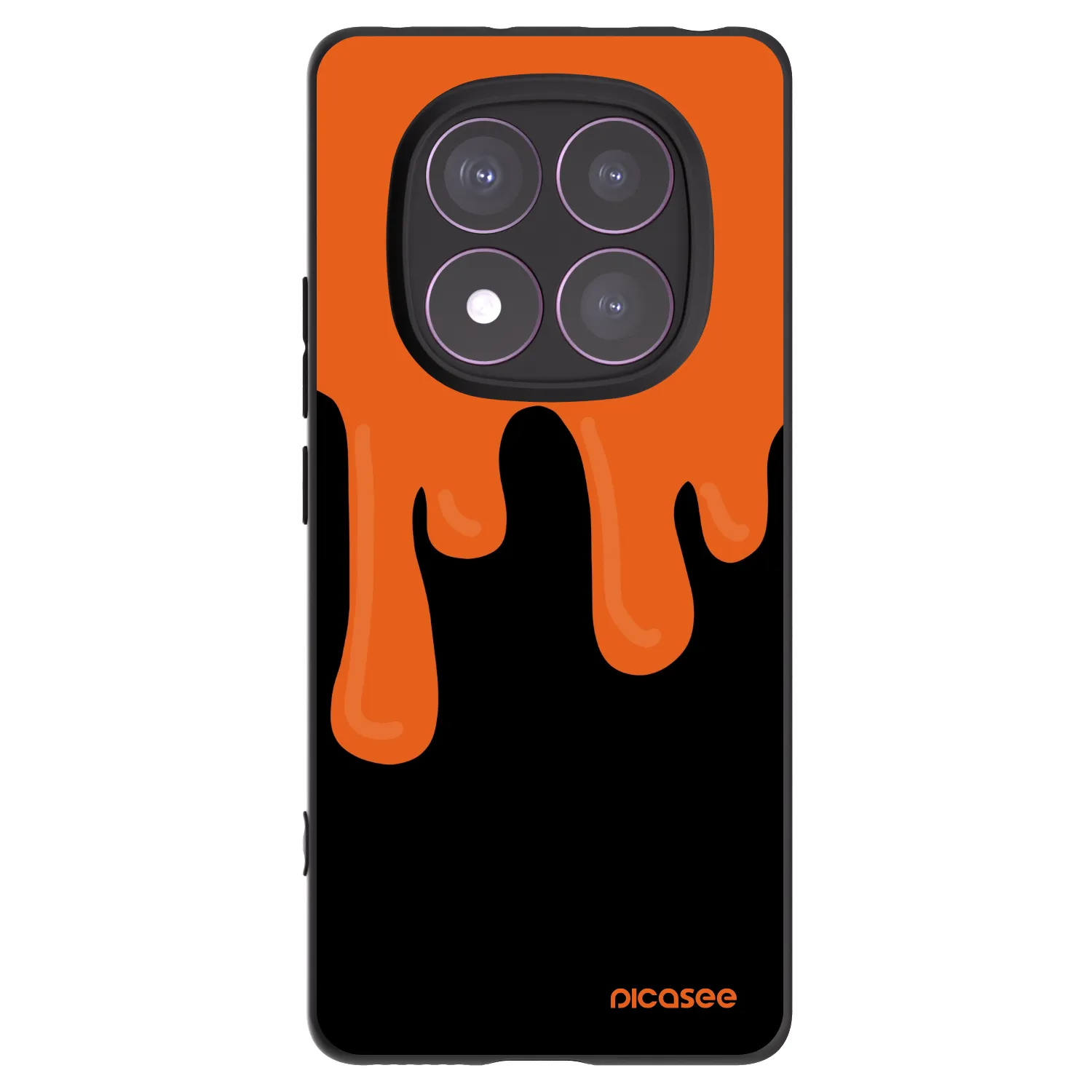 Picasee silikonový černý obal pro Xiaomi Redmi Note 14 Pro 4G - Orange spooky