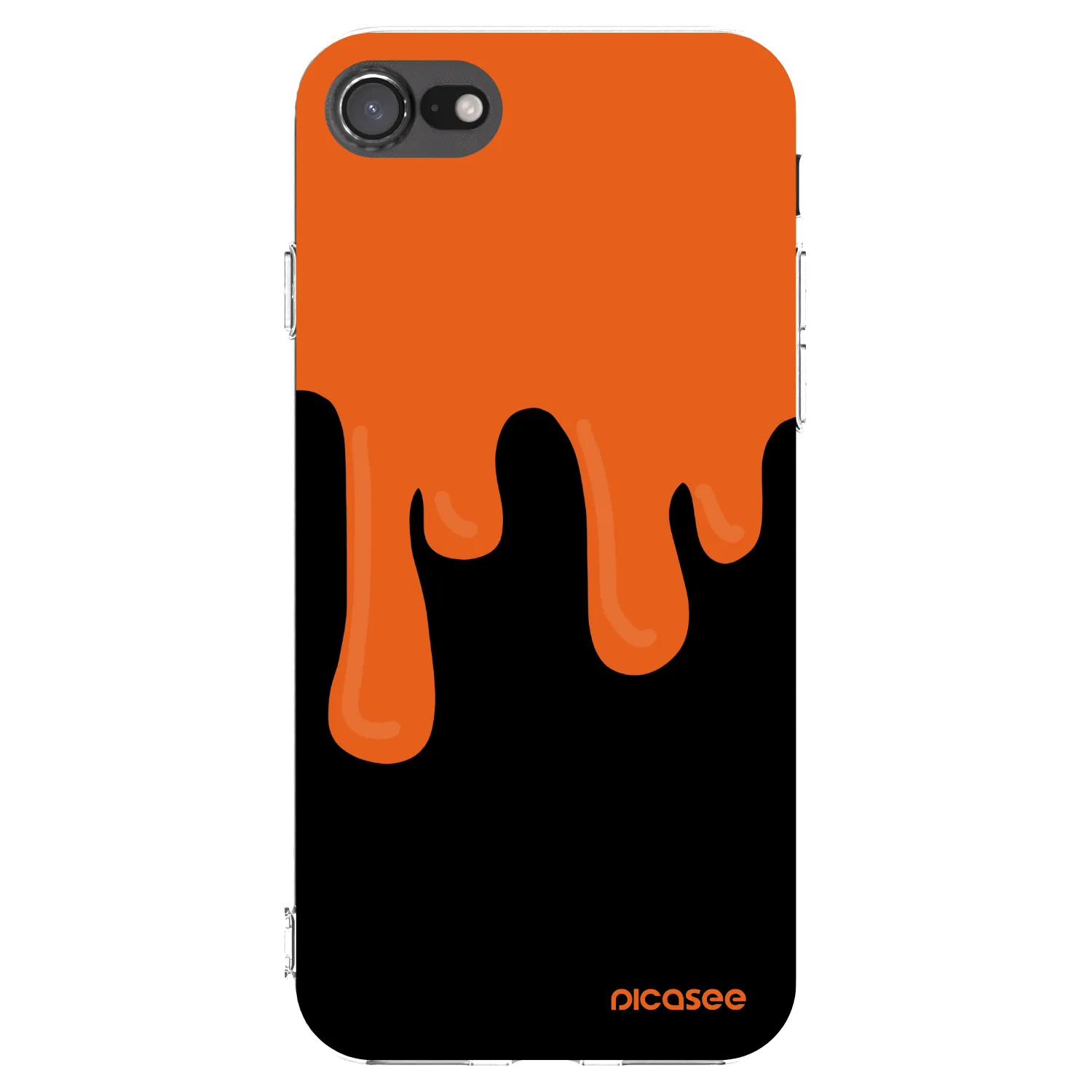Picasee silikonový průhledný obal pro Apple iPhone SE 2020 - Orange spooky