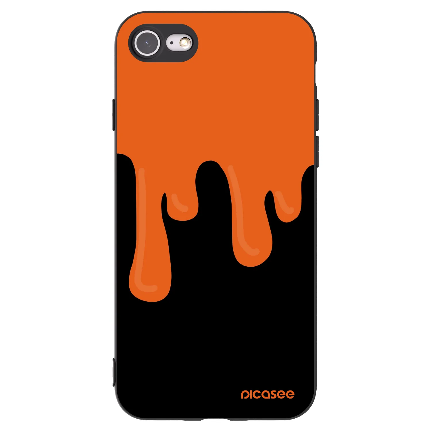 Picasee silikonový černý obal pro Apple iPhone SE 2020 - Orange spooky