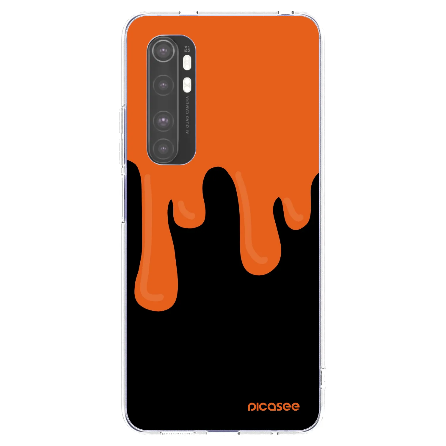 Picasee silikonový průhledný obal pro Xiaomi Mi Note 10 Lite - Orange spooky