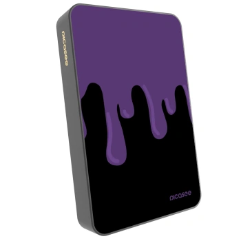 Picasee Powerbanka s MagSafe 10 000 mAh Šedá - Purple spooky