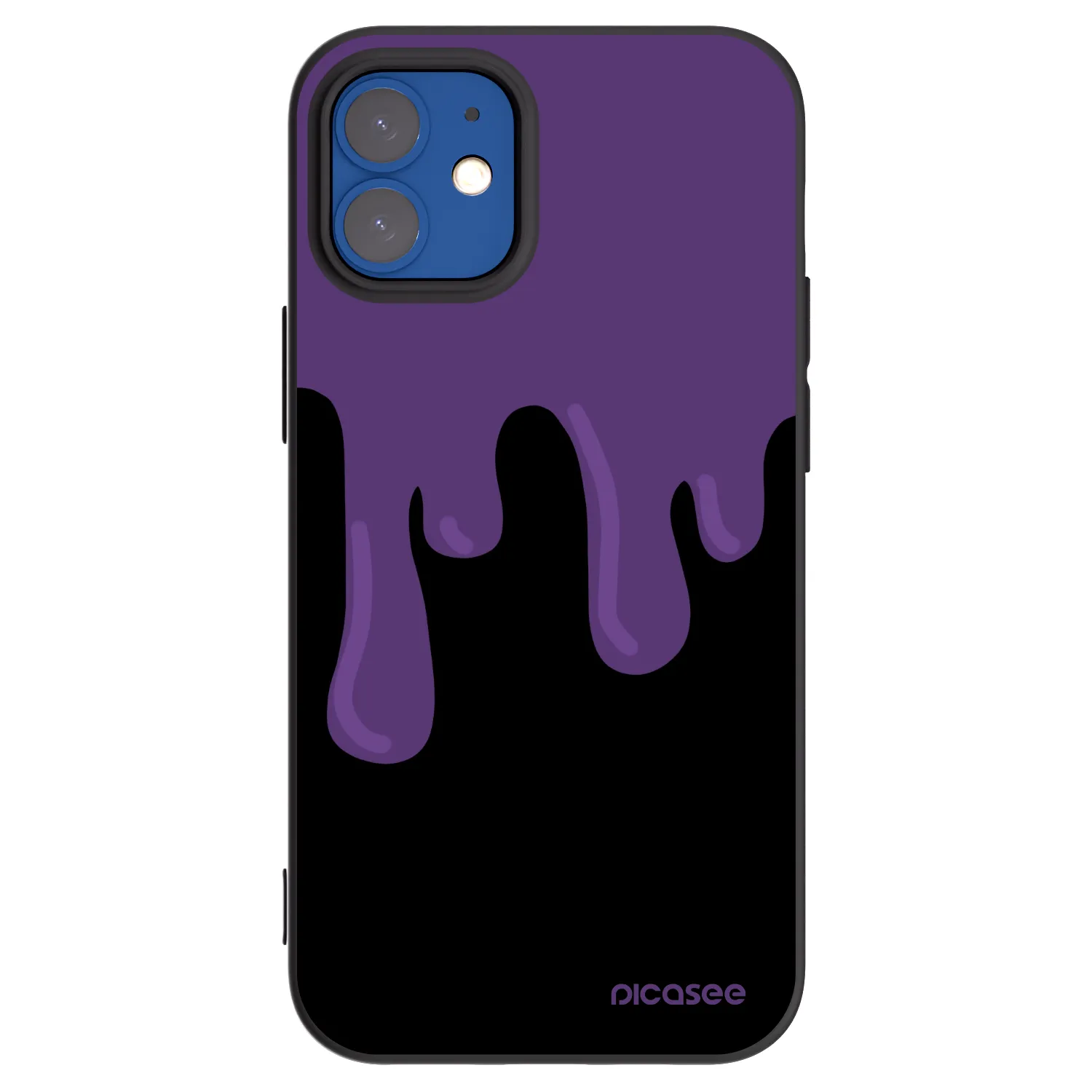 Picasee silikonový černý obal pro Apple iPhone 12 mini - Purple spooky