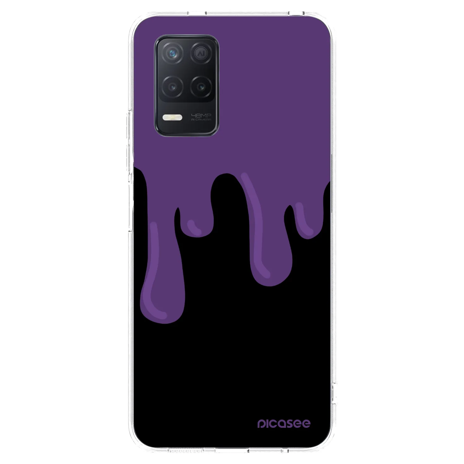 Picasee silikonový průhledný obal pro Realme 8 5G - Purple spooky