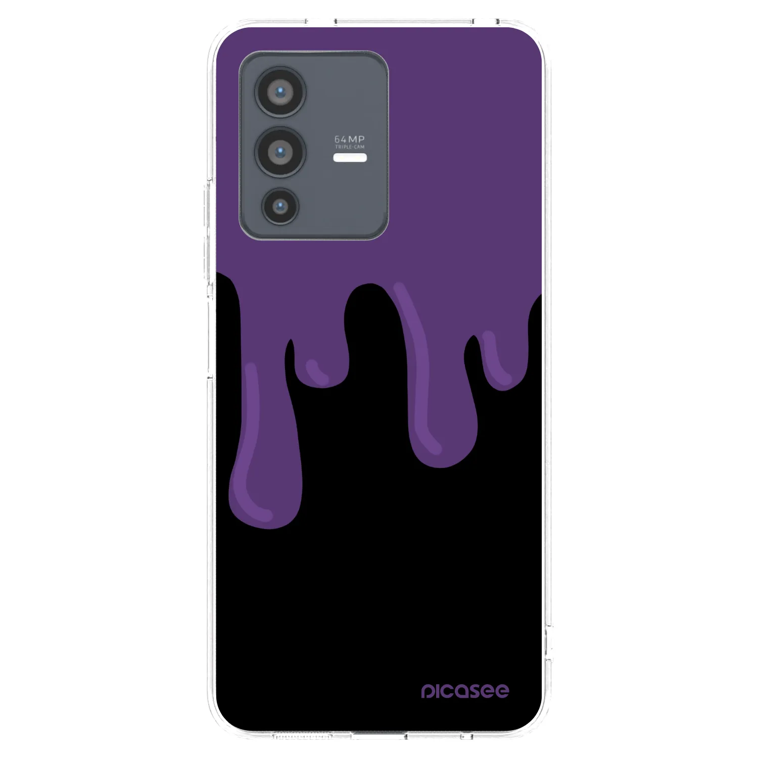 Picasee silikonový průhledný obal pro Vivo V23 5G - Purple spooky