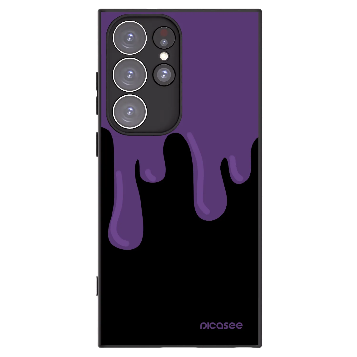 Picasee silikonový černý obal pro Samsung Galaxy S23 Ultra 5G - Purple spooky