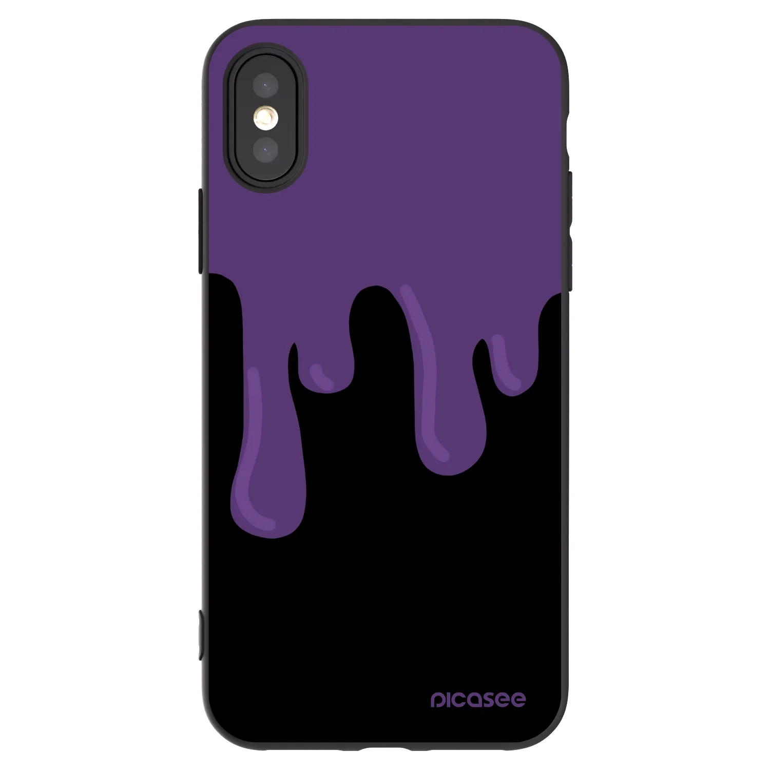 Picasee silikonový černý obal pro Apple iPhone X/XS - Purple spooky