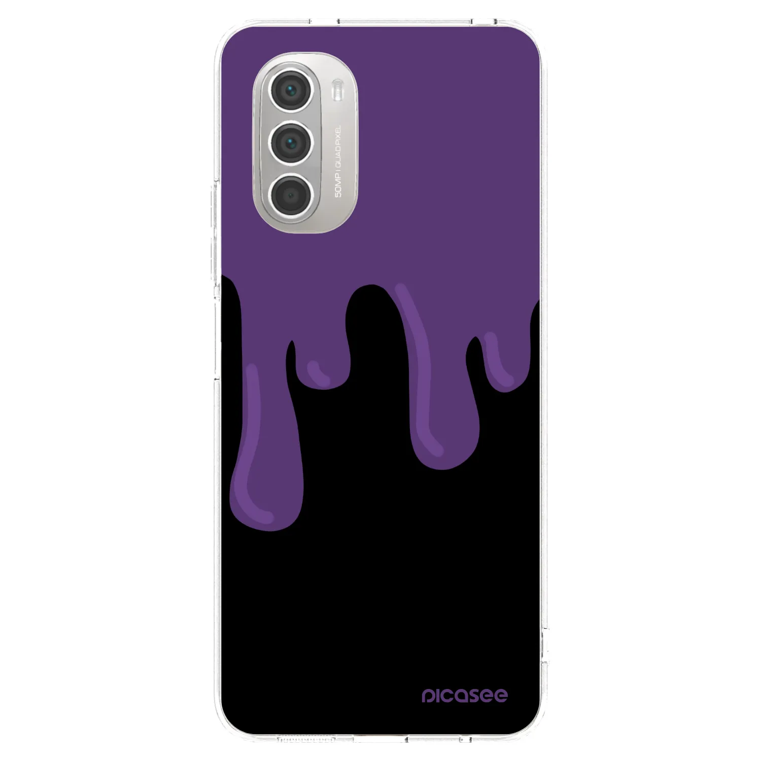 Picasee silikonový průhledný obal pro Motorola Moto G51 - Purple spooky
