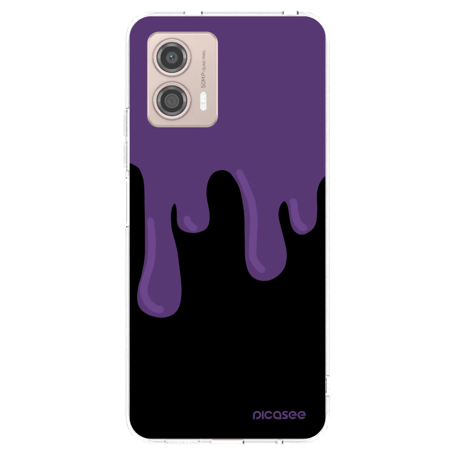 Picasee silikonový průhledný obal pro Motorola Moto G53 5G - Purple spooky