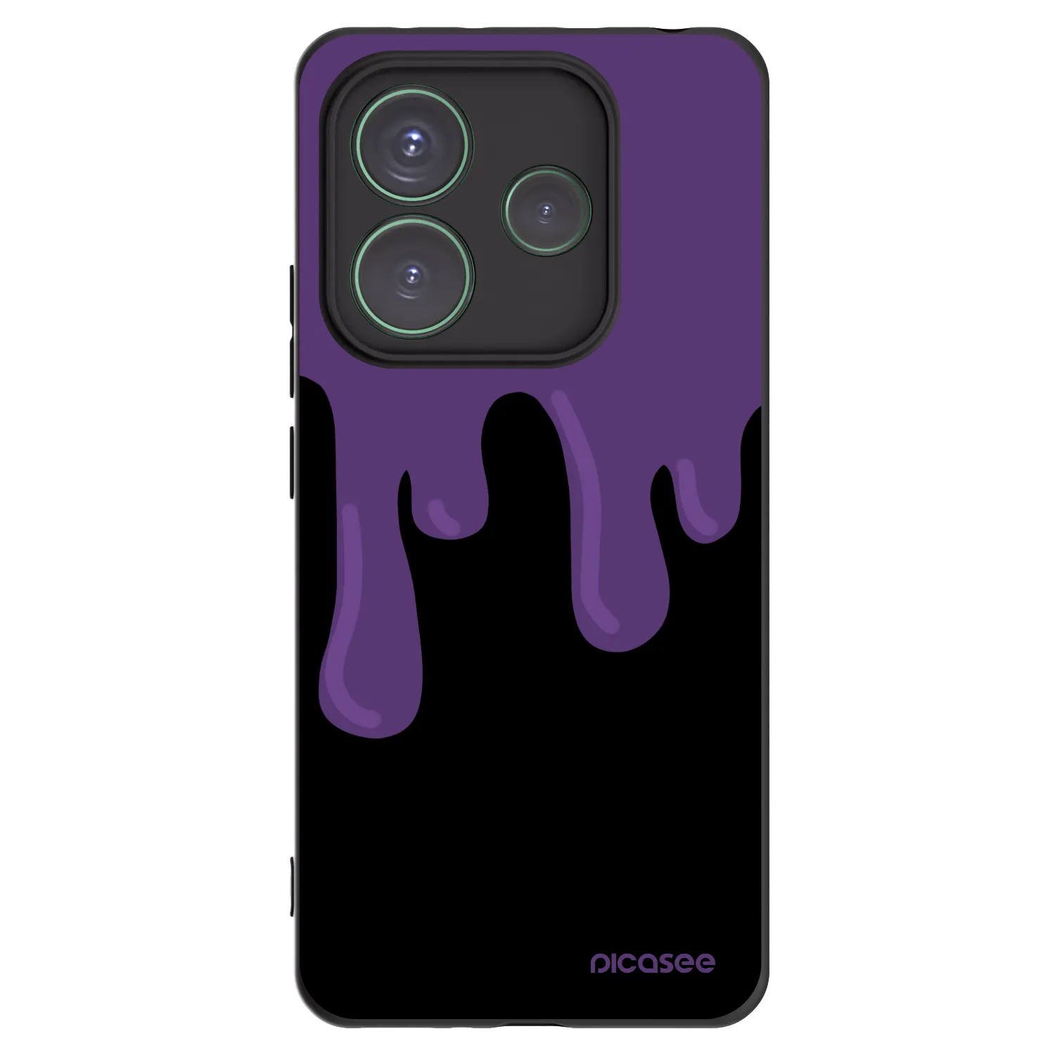 Picasee silikonový černý obal pro Xiaomi Redmi Note 14 5G - Purple spooky