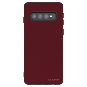 Picasee silikonový černý obal pro Samsung Galaxy S10 G973 - Burgundy red