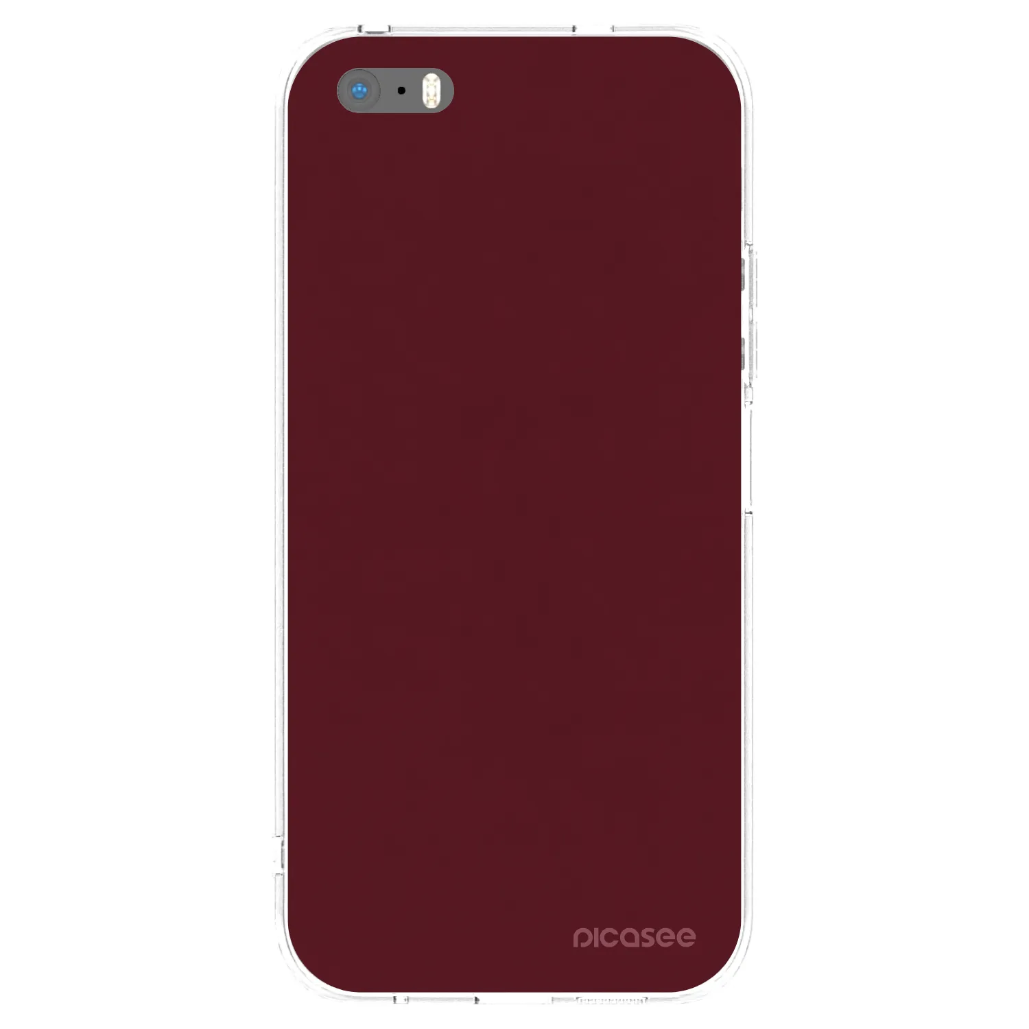 Picasee silikonový průhledný obal pro Apple iPhone 5/5S/SE - Burgundy red