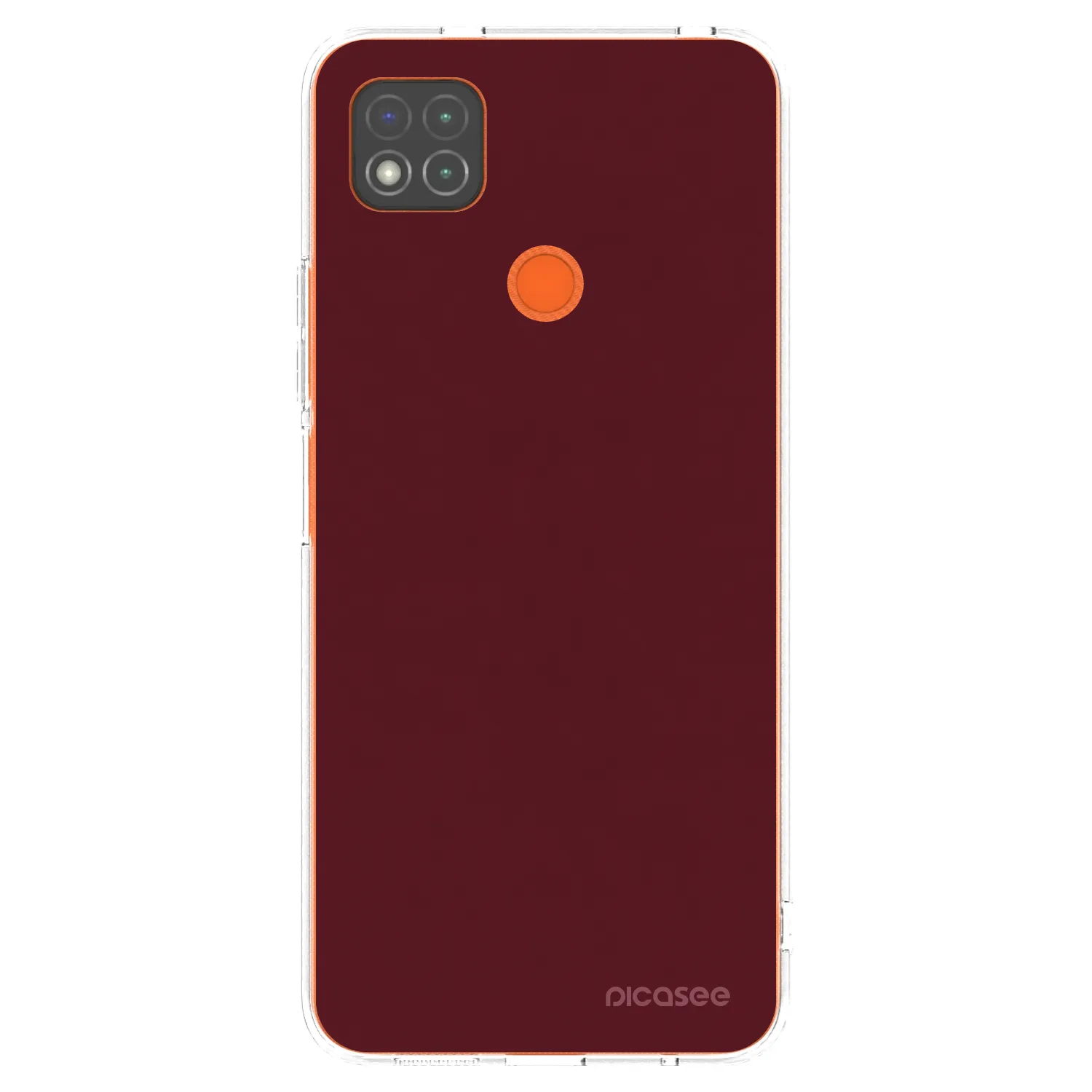 Picasee silikonový průhledný obal pro Xiaomi Redmi 9C - Burgundy red
