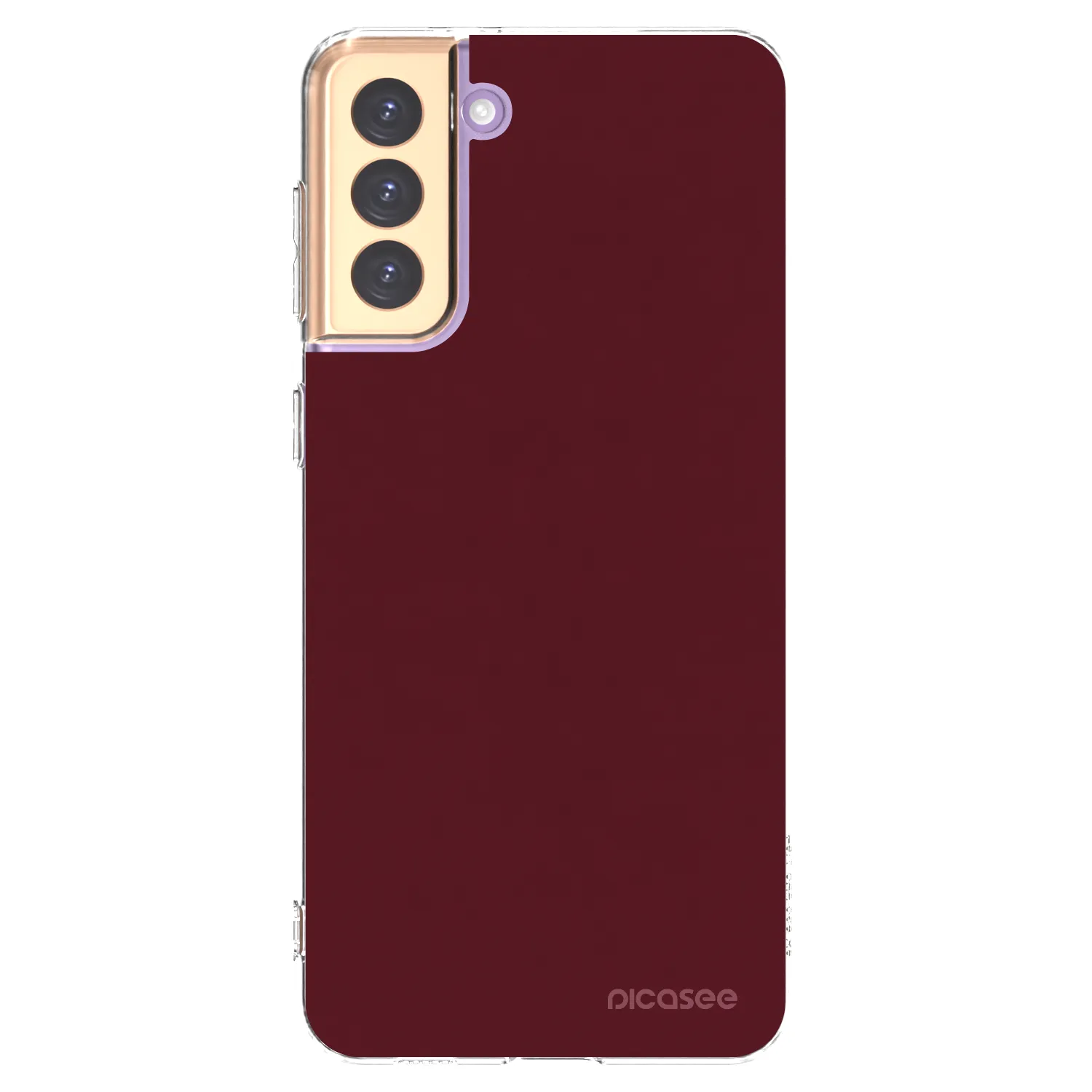 Picasee silikonový průhledný obal pro Samsung Galaxy S21+ 5G G996F - Burgundy red