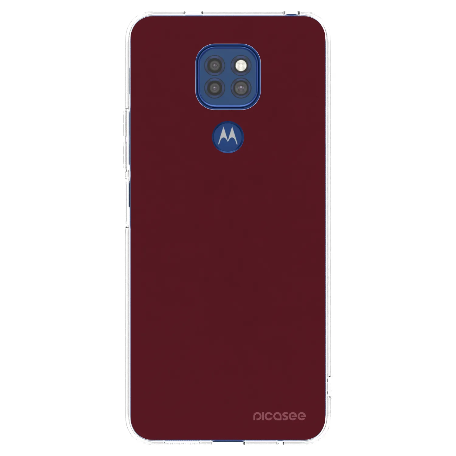 Picasee silikonový průhledný obal pro Motorola Moto G9 Play - Burgundy red