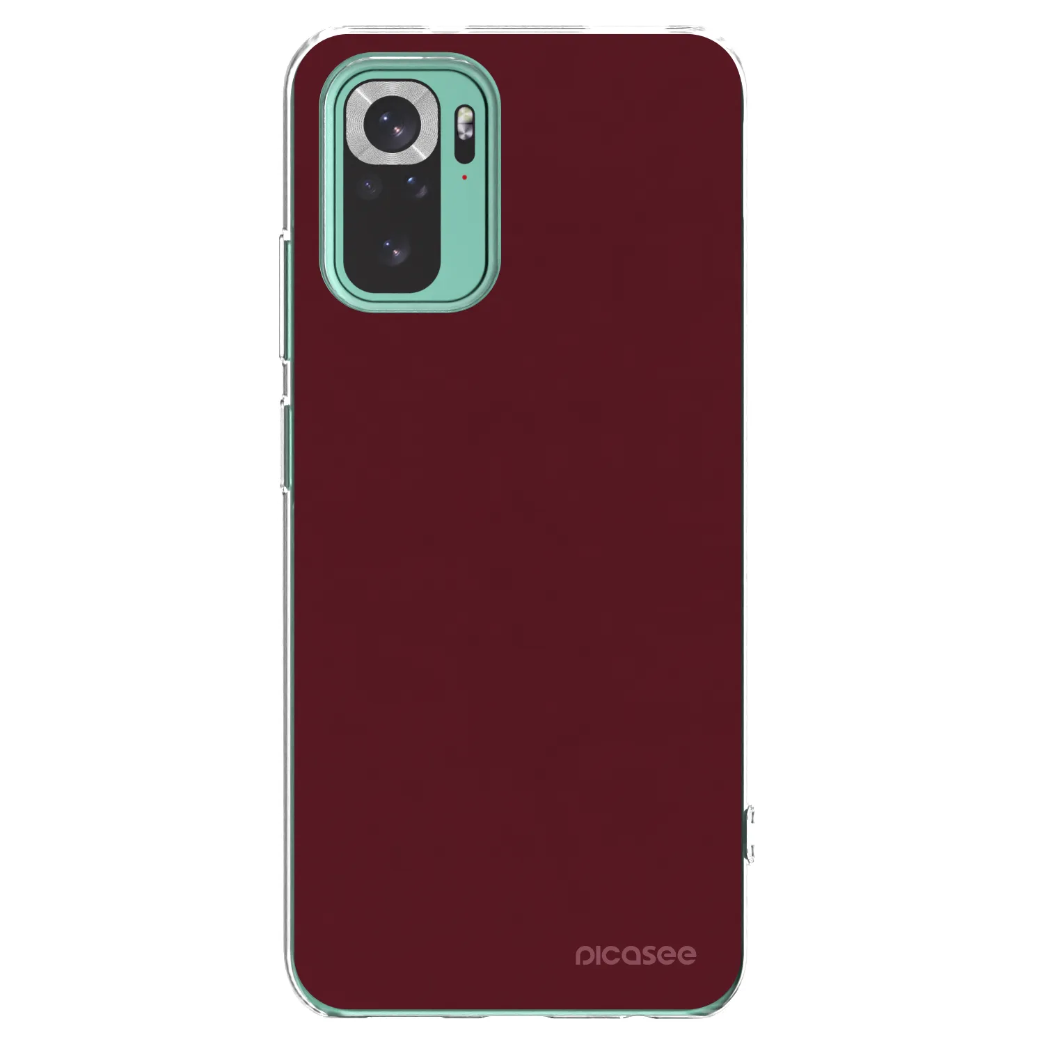 Picasee silikonový průhledný obal pro Xiaomi Redmi Note 10 Pro - Burgundy red