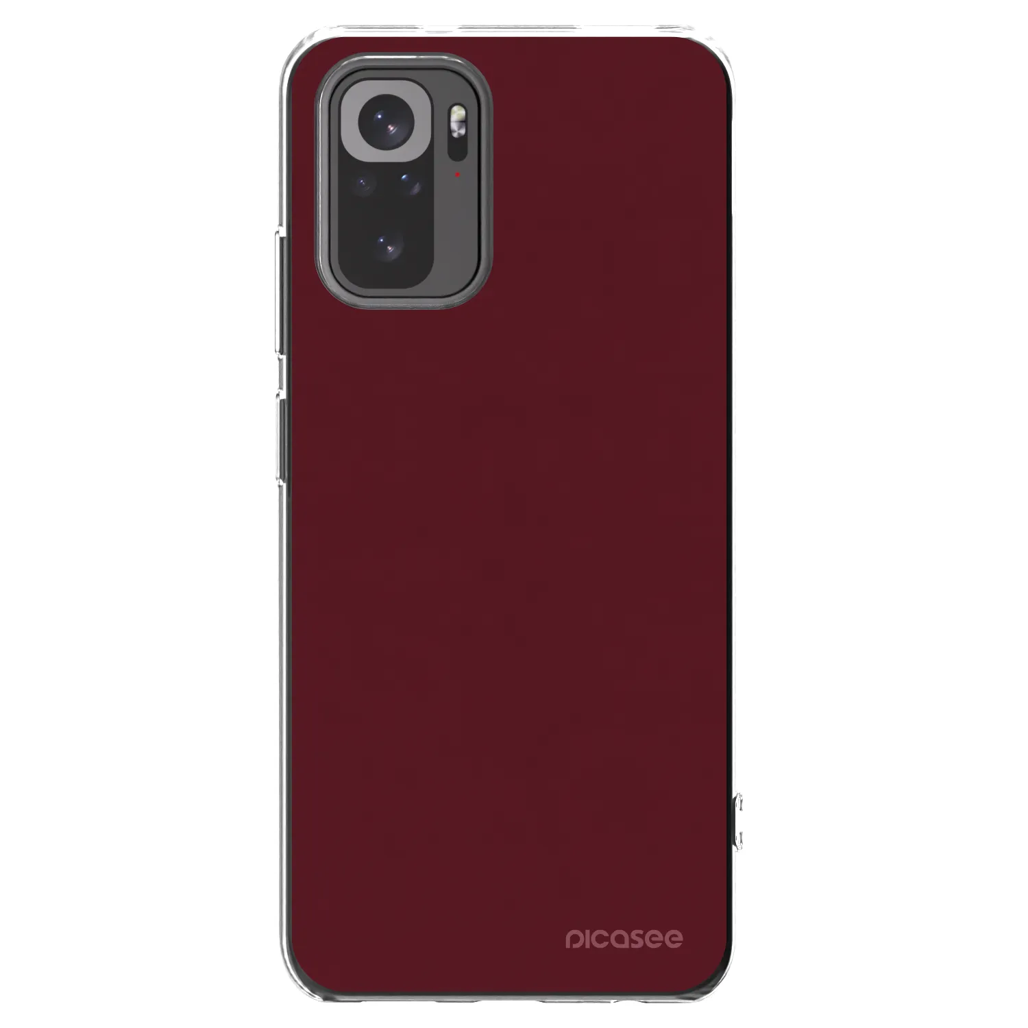 Picasee silikonový průhledný obal pro Xiaomi Redmi Note 10S - Burgundy red