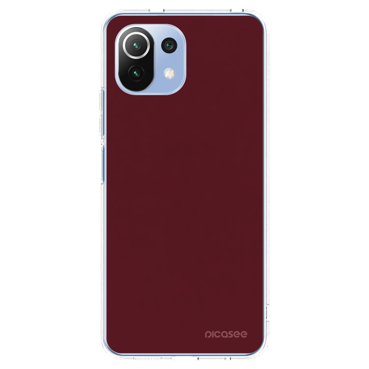 Picasee silikonový průhledný obal pro Xiaomi Mi 11 Lite - Burgundy red