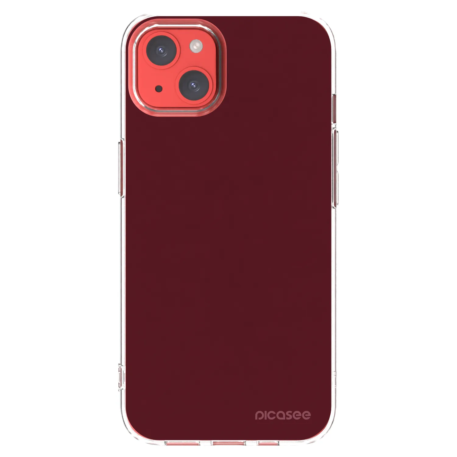 Picasee silikonový průhledný obal pro Apple iPhone 13 - Burgundy red