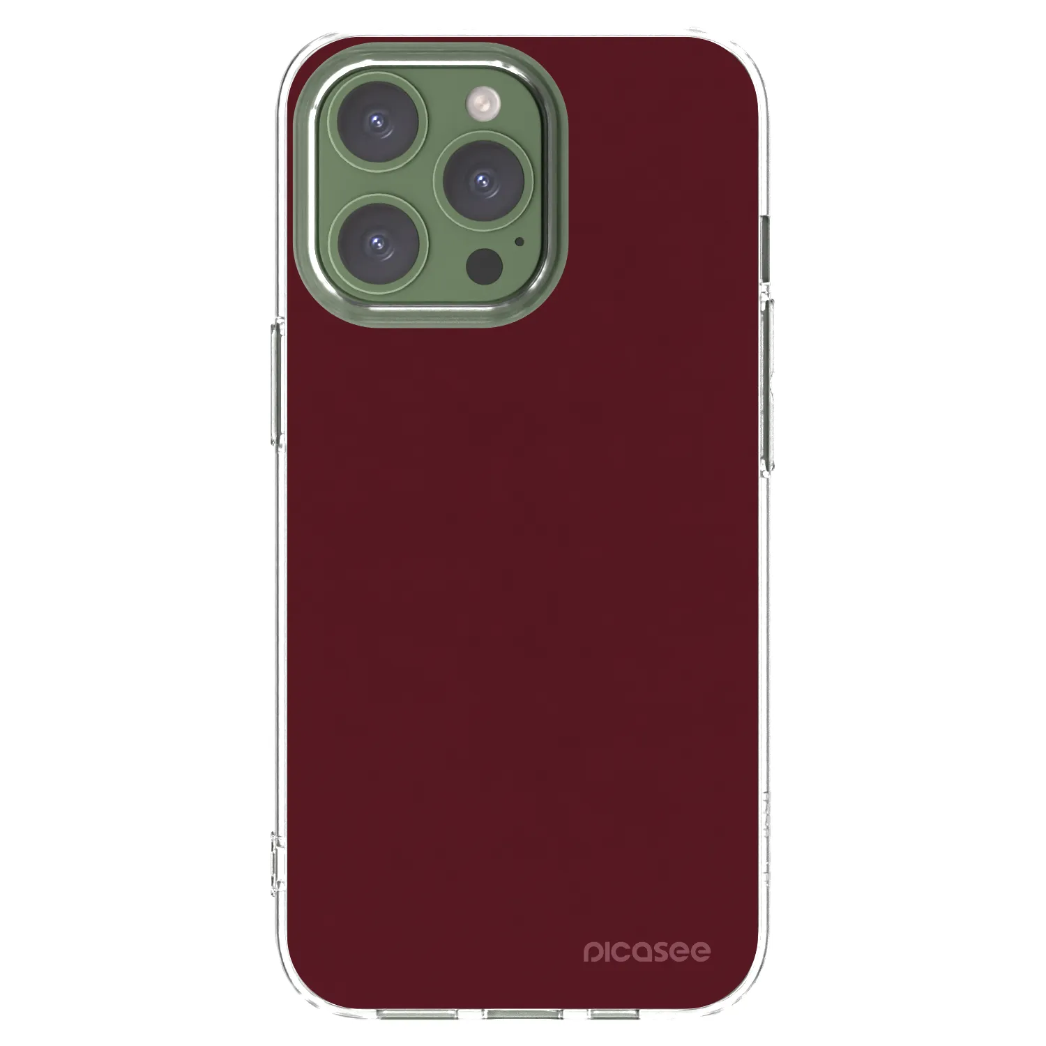 Picasee silikonový průhledný obal pro Apple iPhone 13 Pro - Burgundy red