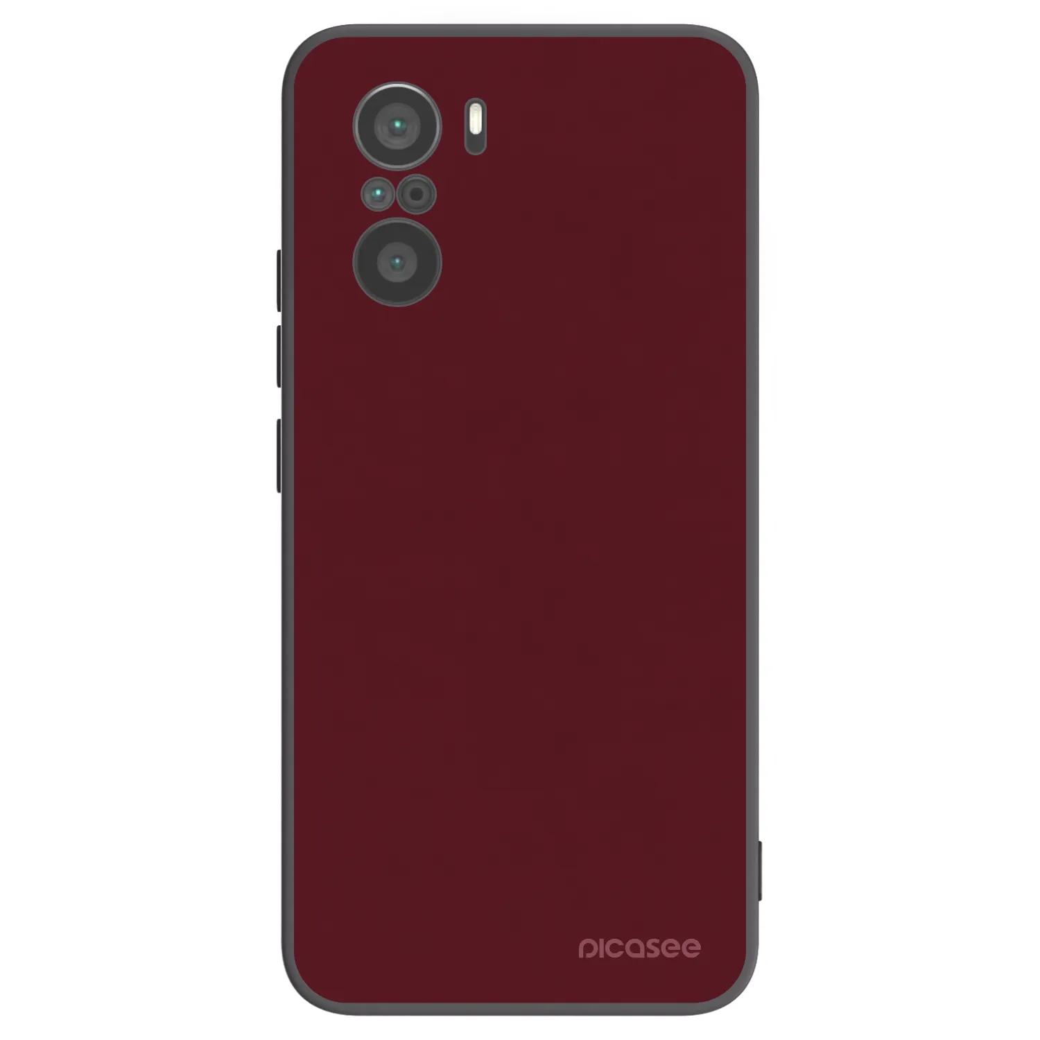Picasee silikonový černý obal pro Xiaomi Poco F3 - Burgundy red