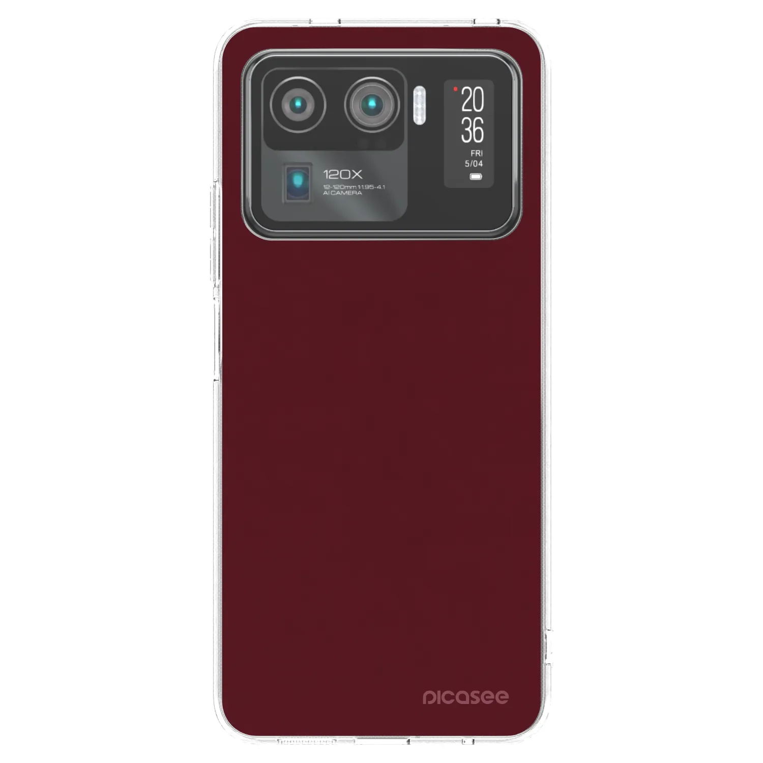Picasee silikonový průhledný obal pro Xiaomi Mi 11 Ultra - Burgundy red