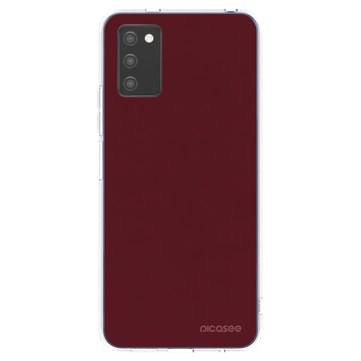 Picasee silikonový průhledný obal pro Samsung Galaxy A02s A025G - Burgundy red