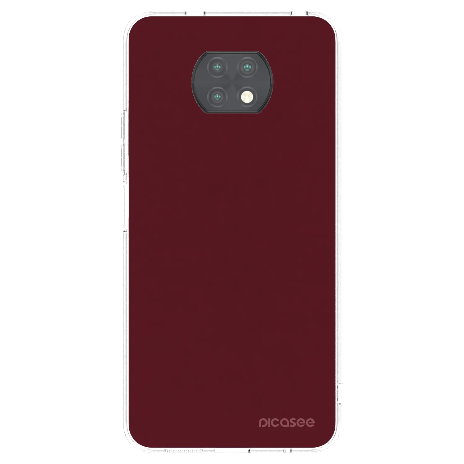 Picasee silikonový průhledný obal pro Xiaomi Redmi Note 9T - Burgundy red