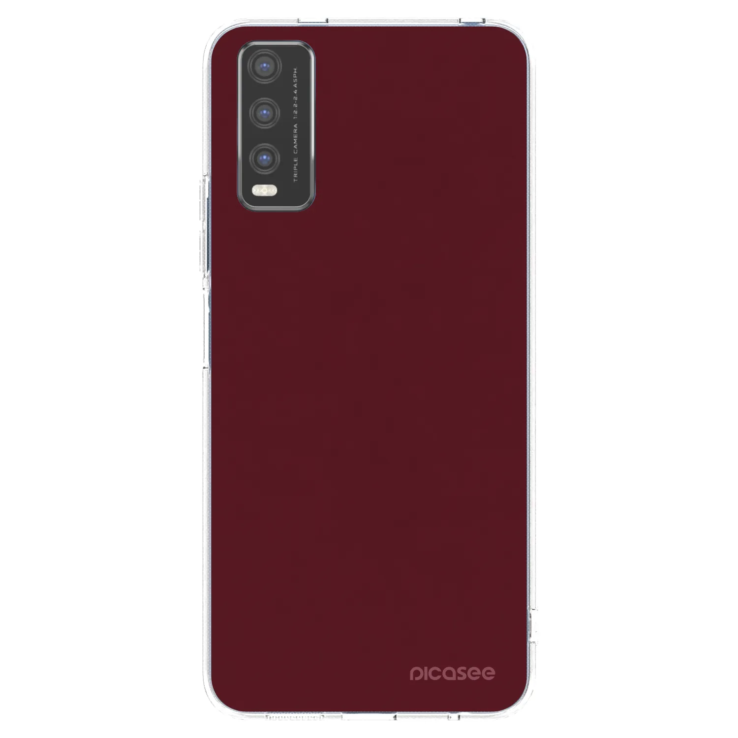 Picasee silikonový průhledný obal pro Vivo Y20s - Burgundy red