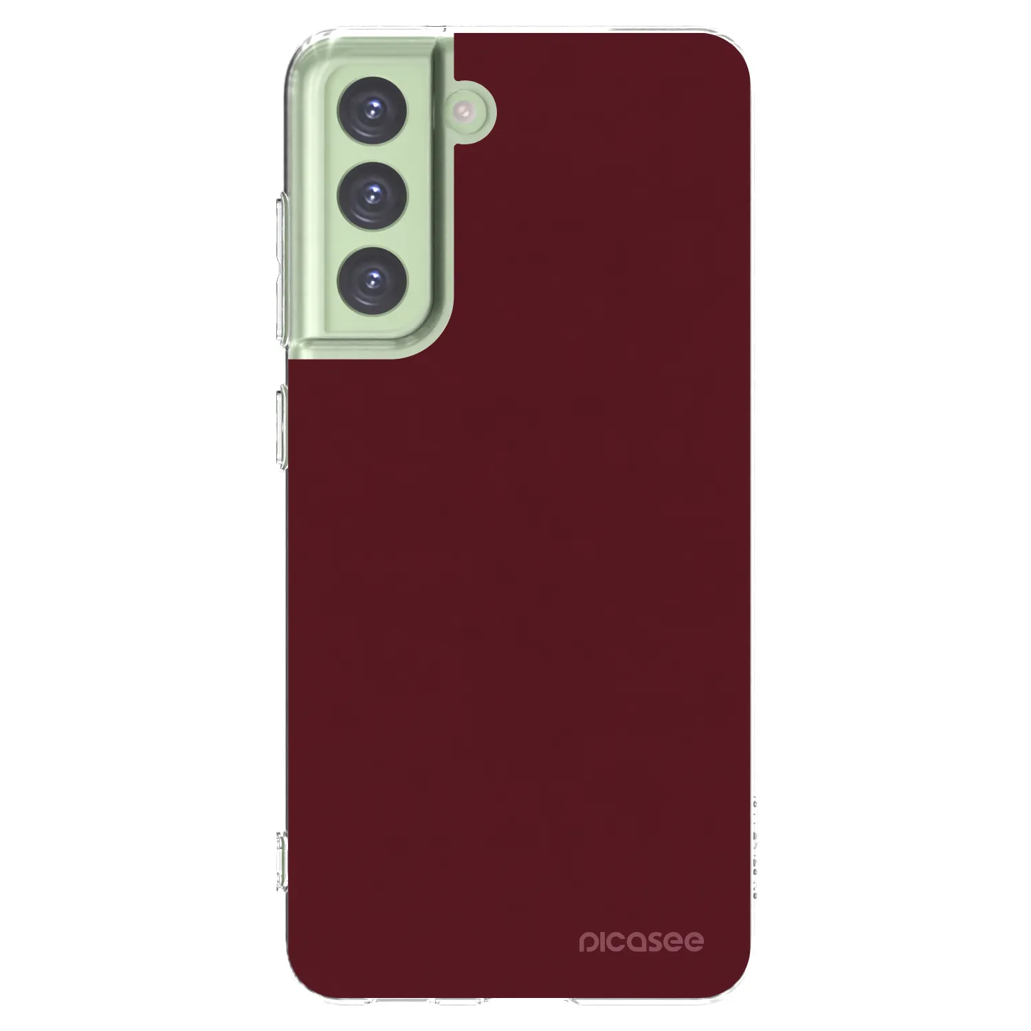 Picasee silikonový průhledný obal pro Samsung Galaxy S21 FE 5G - Burgundy red