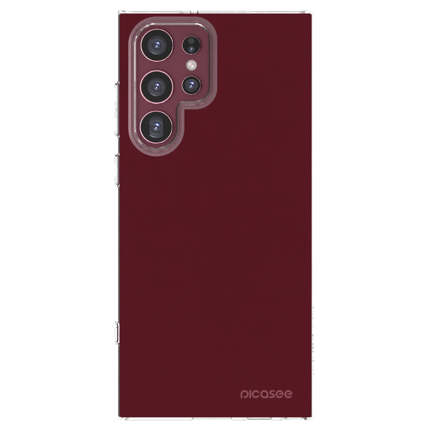 Picasee silikonový průhledný obal pro Samsung Galaxy S22 Ultra 5G - Burgundy red