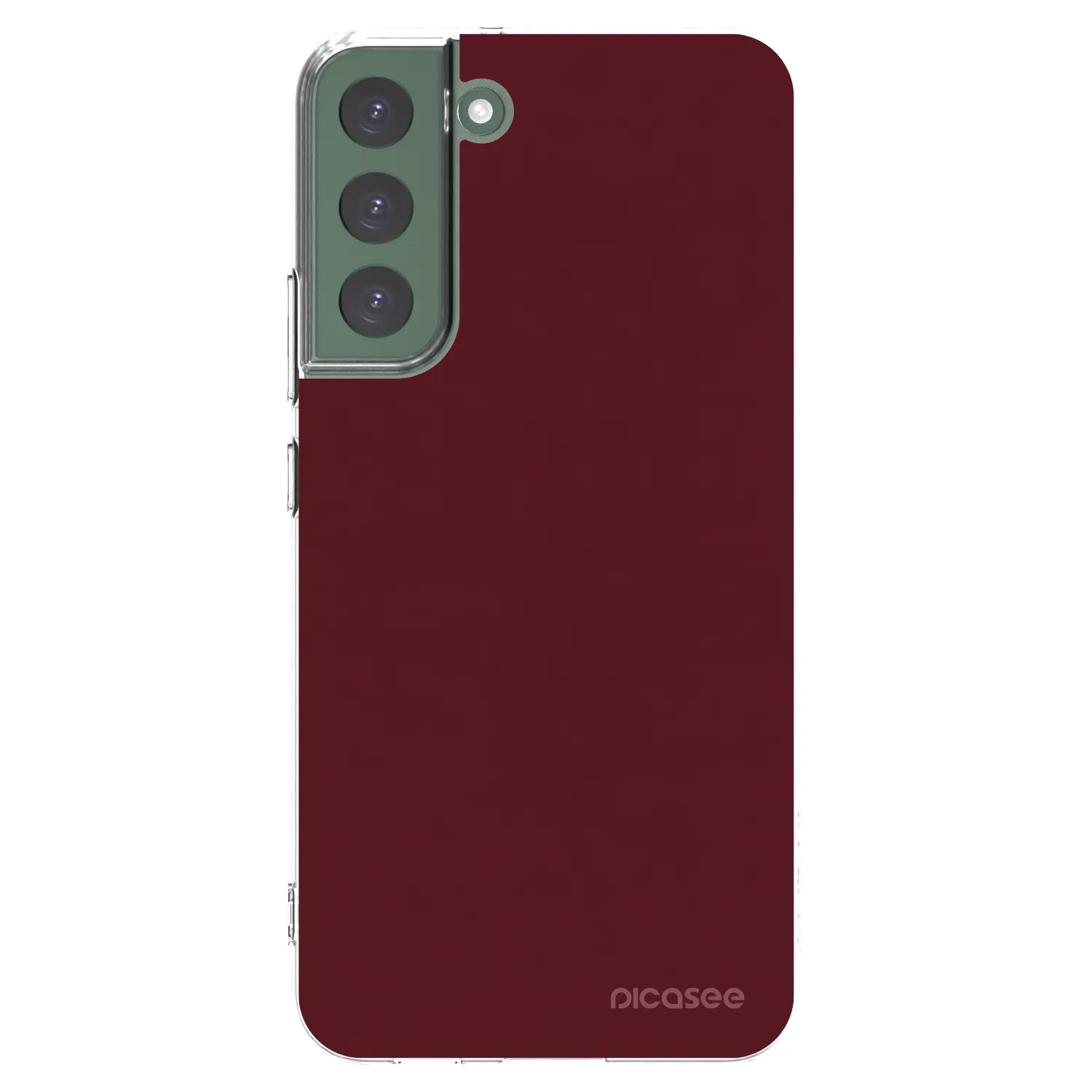 Picasee silikonový průhledný obal pro Samsung Galaxy S22+ 5G - Burgundy red