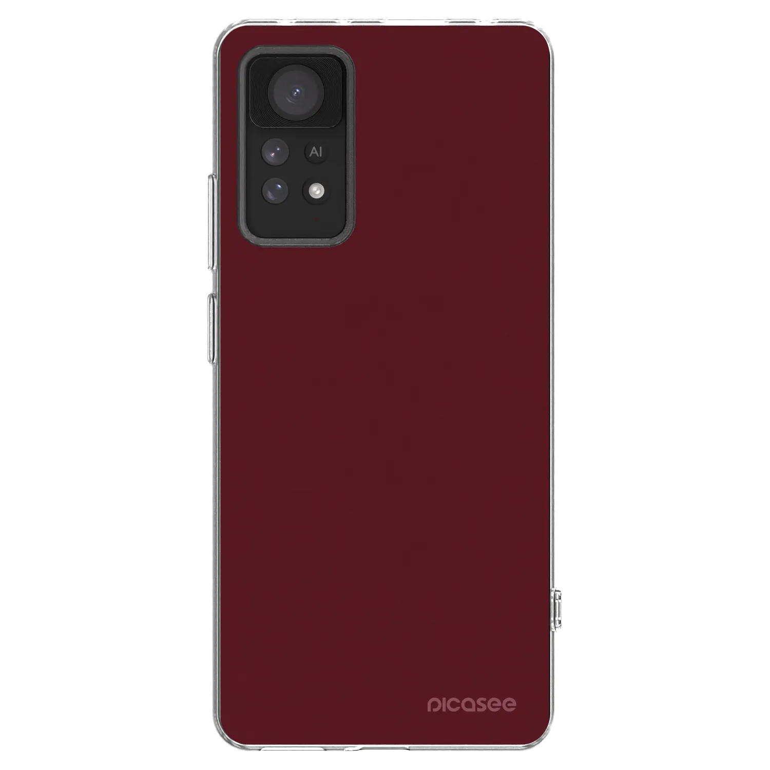 Picasee silikonový průhledný obal pro Xiaomi Redmi Note 11 Pro - Burgundy red