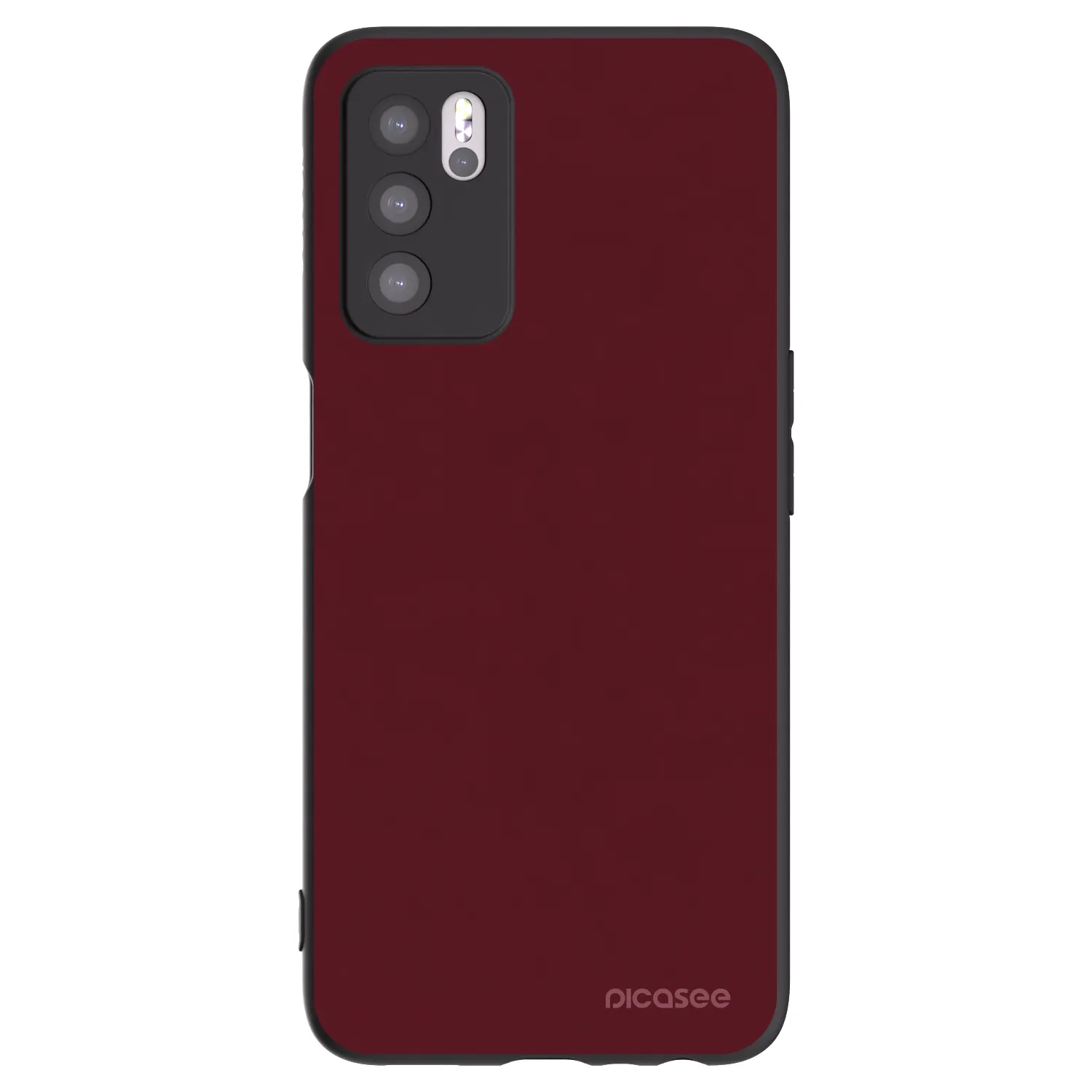 Picasee silikonový černý obal pro OPPO A16 - Burgundy red