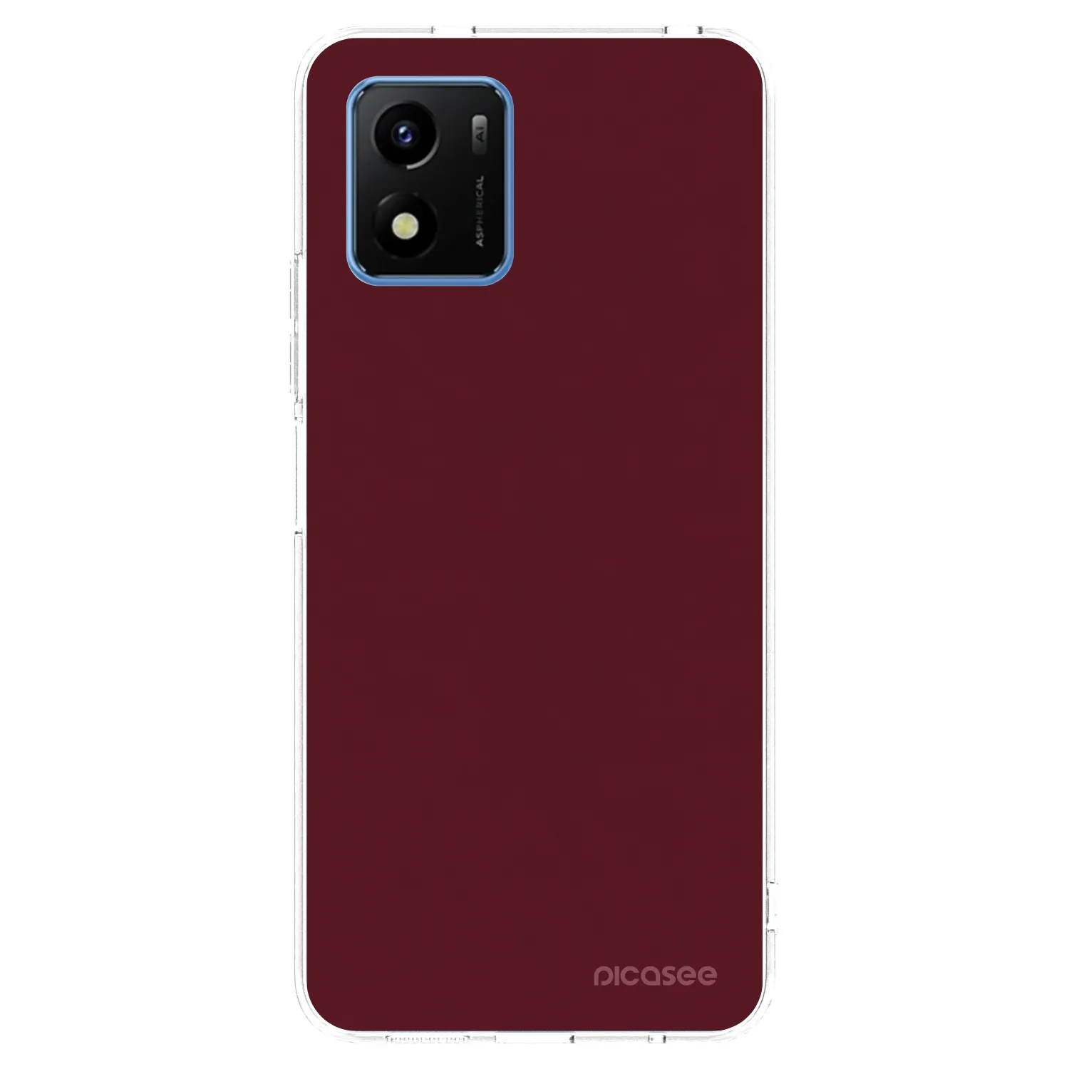 Picasee silikonový průhledný obal pro Vivo Y01 - Burgundy red