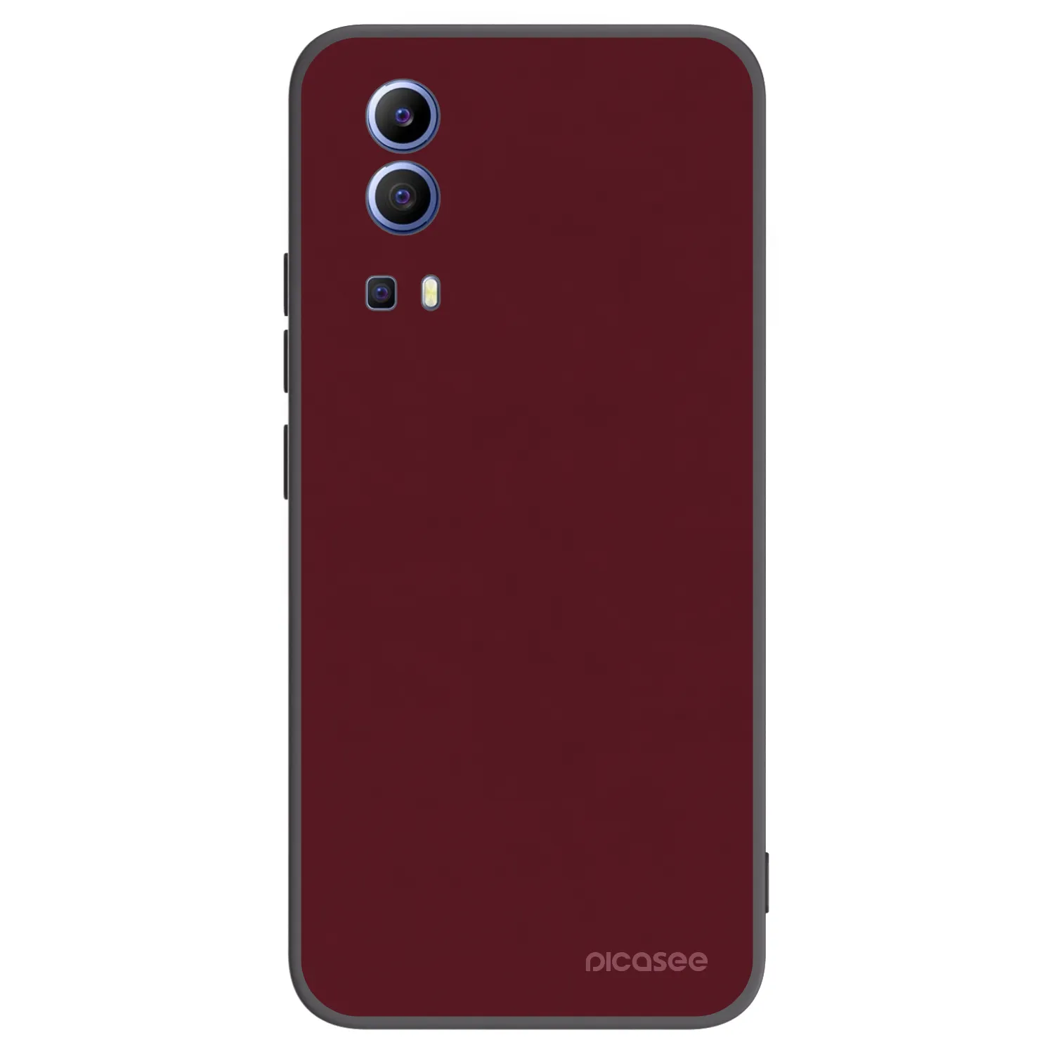 Picasee silikonový černý obal pro Vivo Y52 5G - Burgundy red