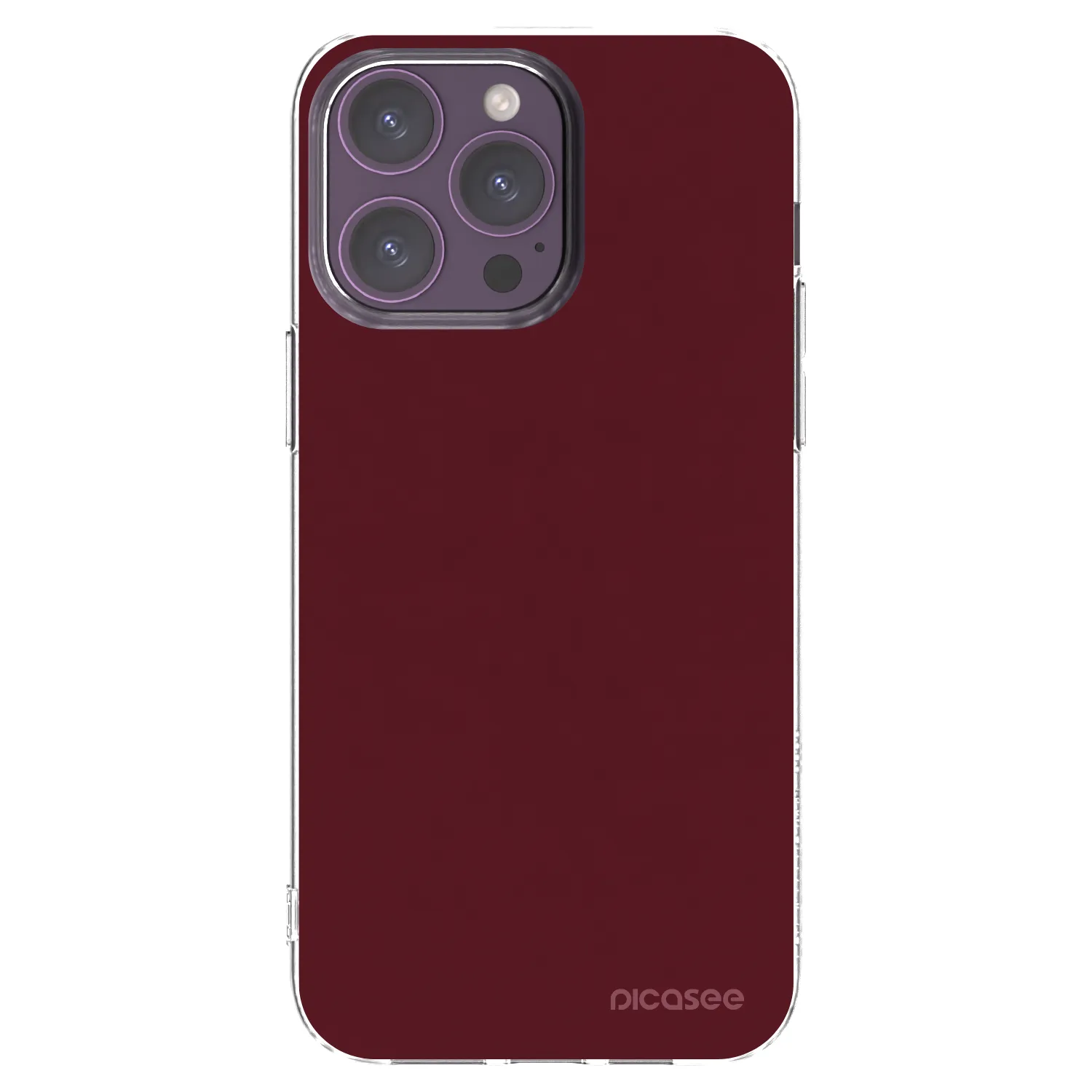 Picasee silikonový průhledný obal pro Apple iPhone 14 Pro Max - Burgundy red