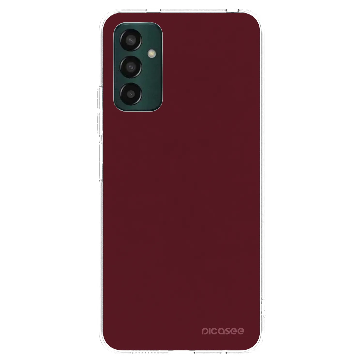 Picasee silikonový průhledný obal pro Samsung Galaxy M13 M135F - Burgundy red