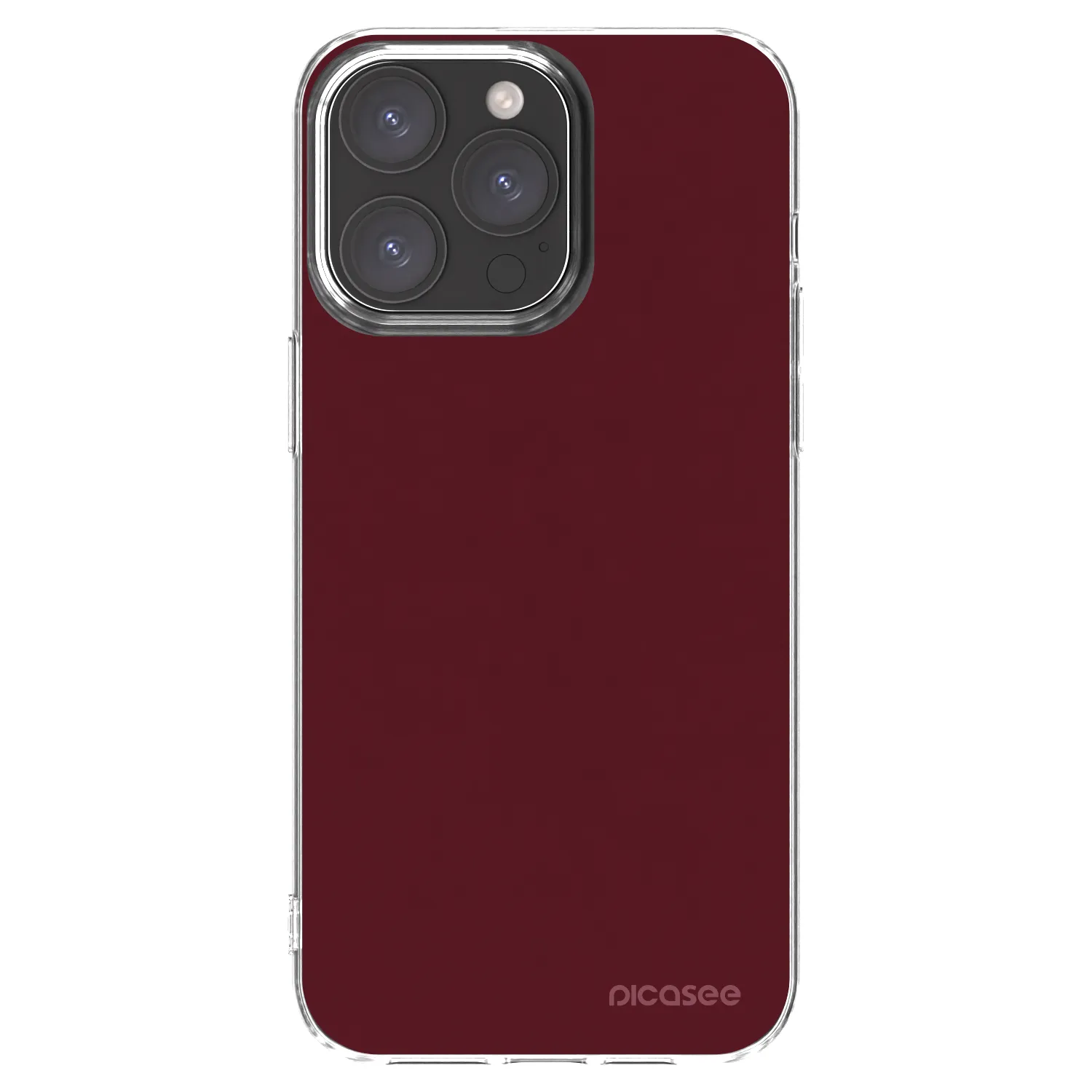 Picasee silikonový průhledný obal pro Apple iPhone 15 Pro Max - Burgundy red