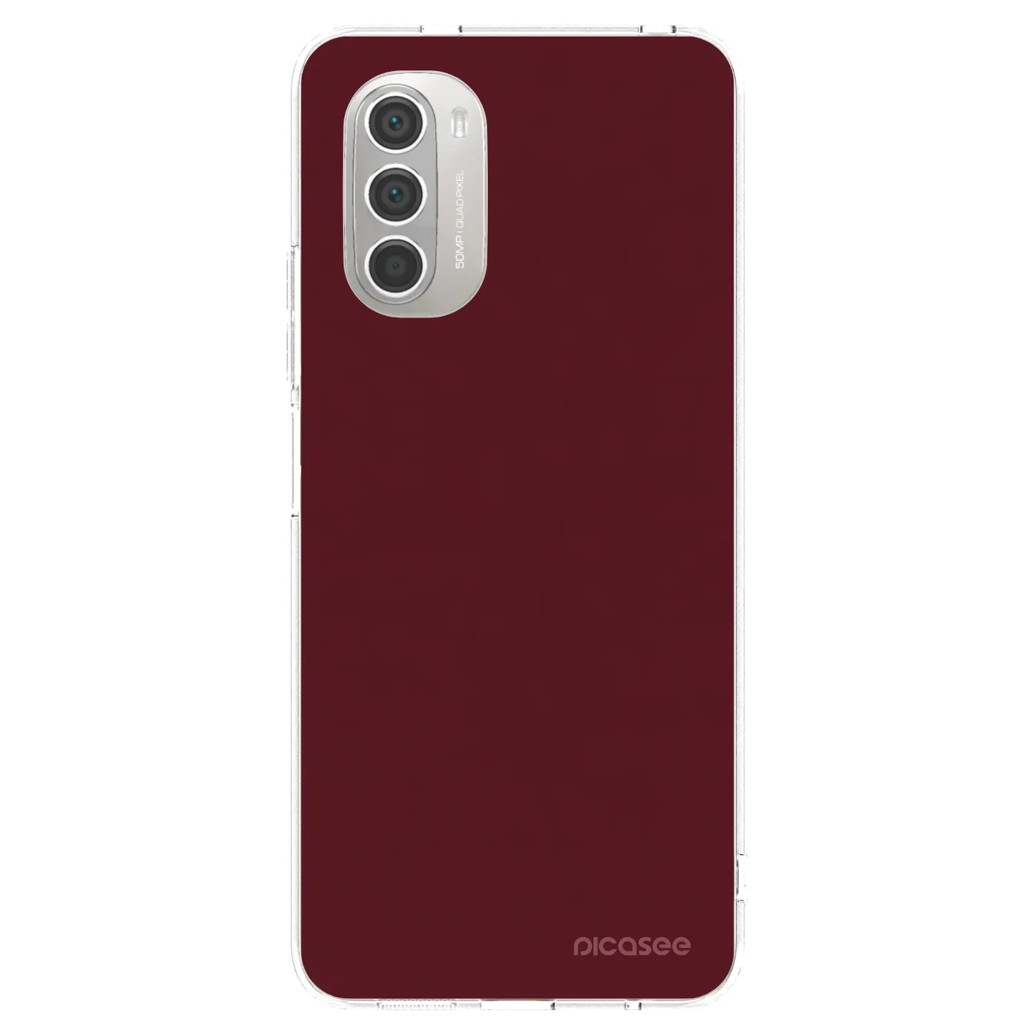 Picasee silikonový průhledný obal pro Motorola Moto G51 - Burgundy red