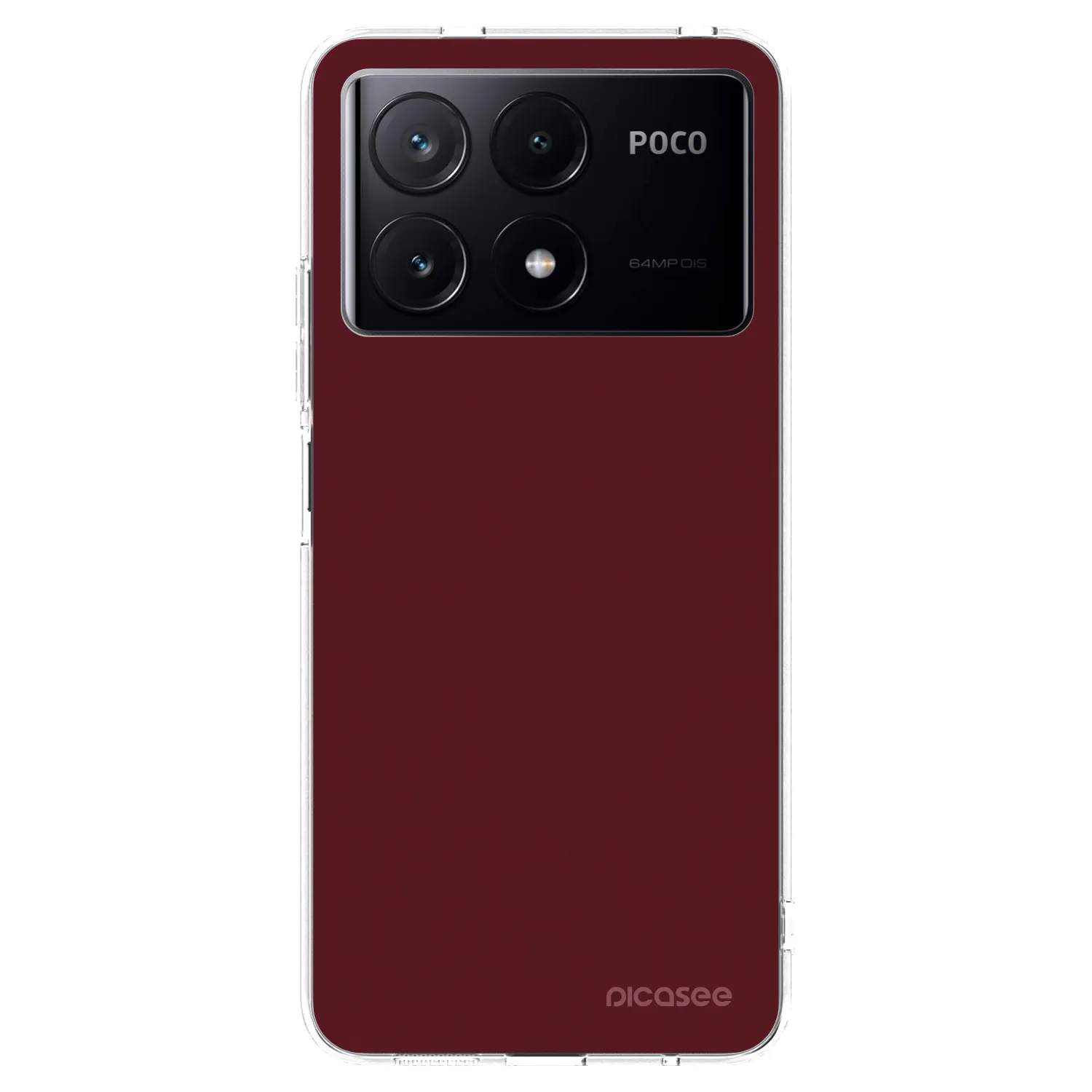 Picasee silikonový průhledný obal pro Xiaomi Poco X6 Pro - Burgundy red